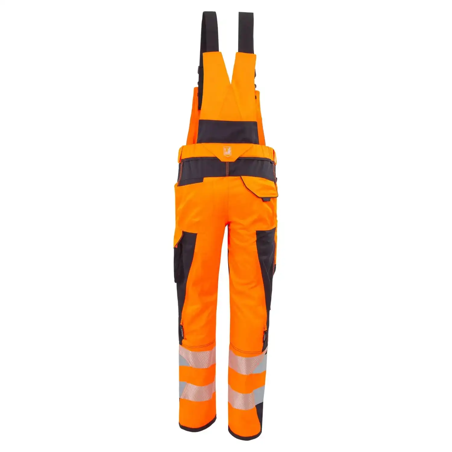 Arbeitslatzhose "Grizzlyskin Warnschutz" in orange/schwarz, L66 (lang) - Thumbnail 2