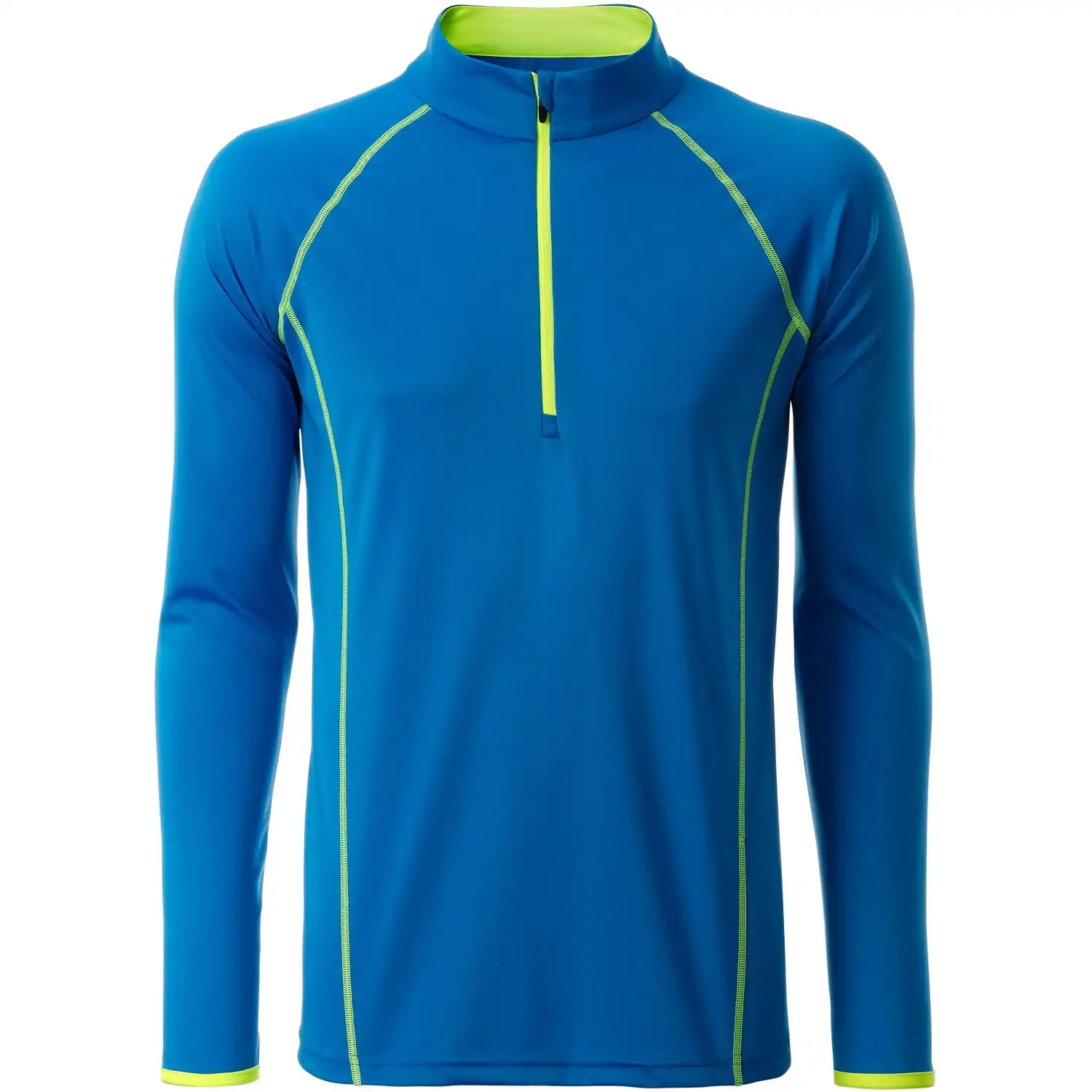 Funktionsshirt Langarm "JN498" in bright-blue/bright-yellow, XL - Bild 1