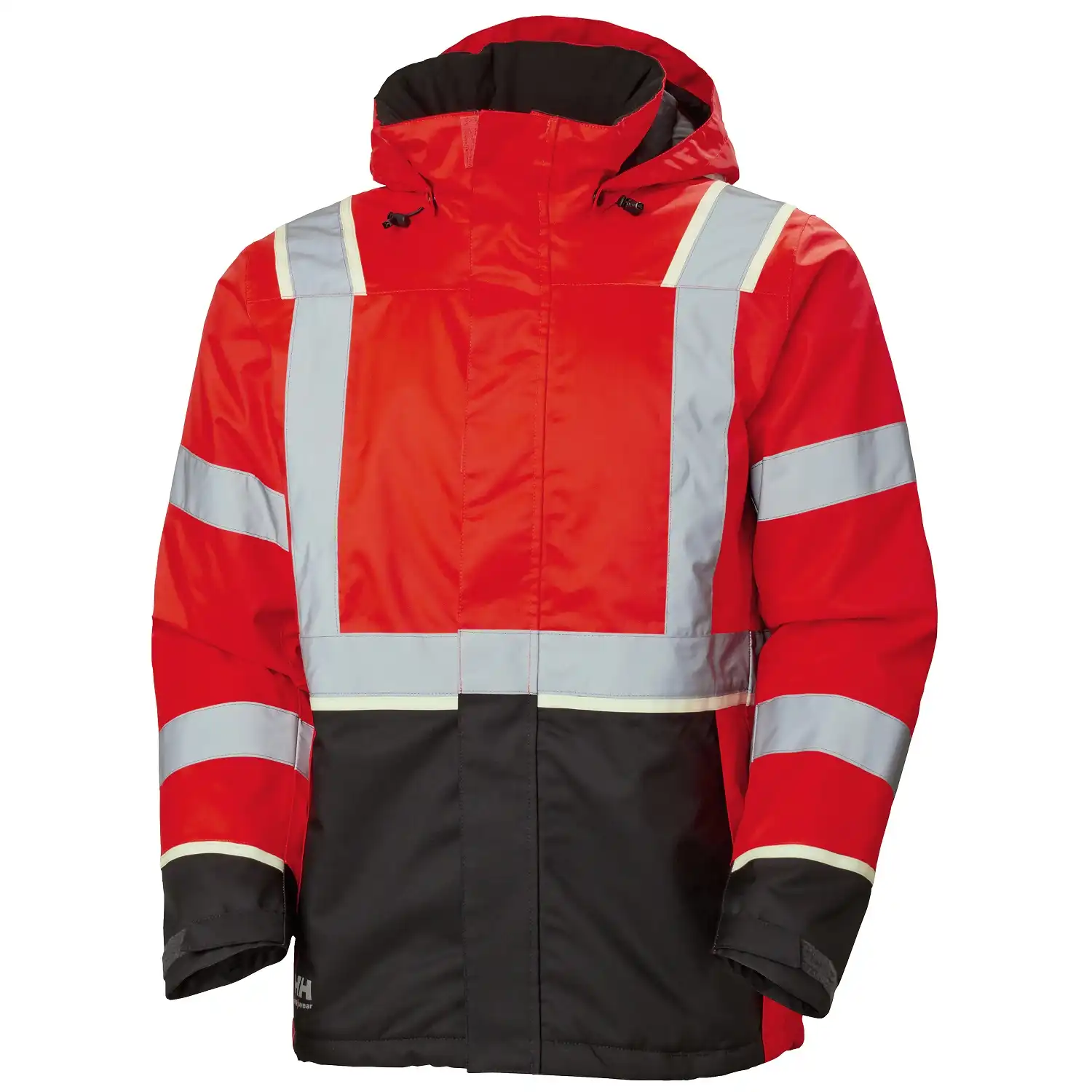 Warnschutz Winterjacke "UC-ME" Nachtleuchtend in rot/schwarz, XL - Thumbnail 1