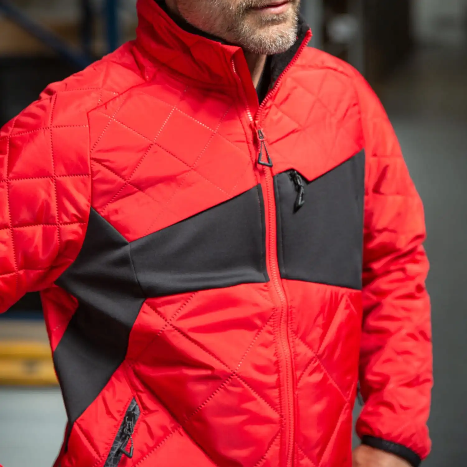 Steppjacke mit CLIMASCOT® "ACCELERATE" in verkehrsrot/schwarz, XL - Thumbnail 5