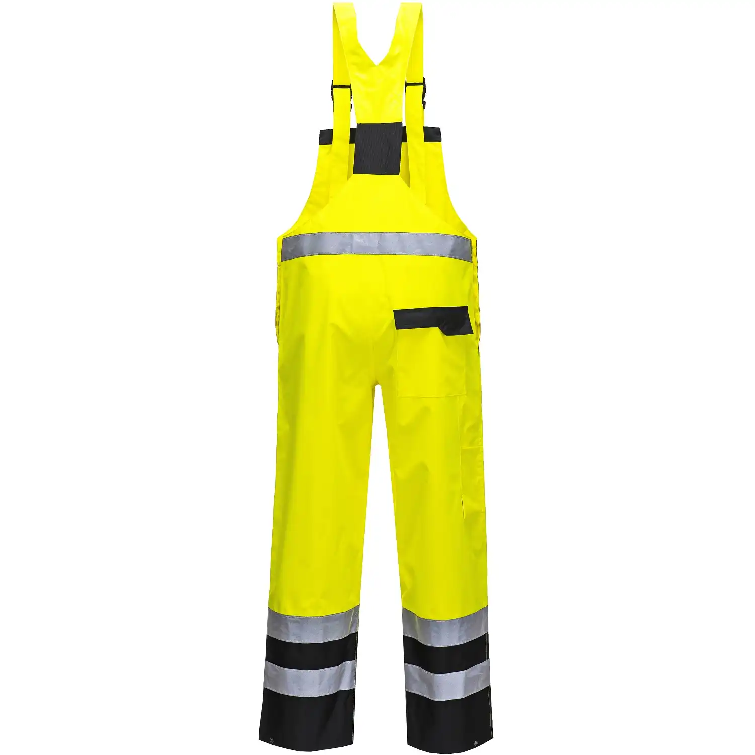 Warnschutz PU-Regen-Latzhose "S488" Kontrast in gelb/schwarz, L - Thumbnail 2