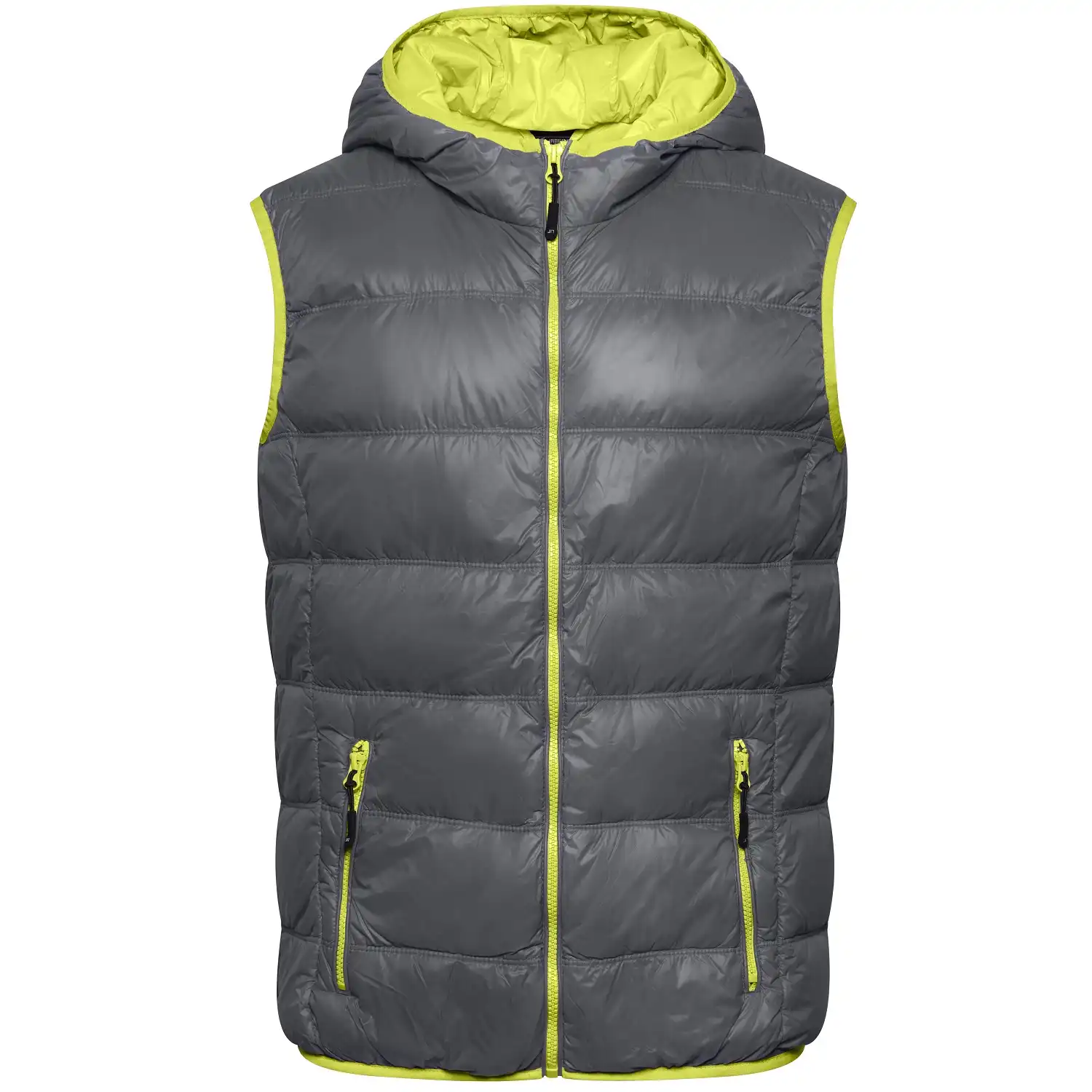 Ultraleichte Daunenweste "JN1062" in carbon/acid-yellow, XXL - Bild 1