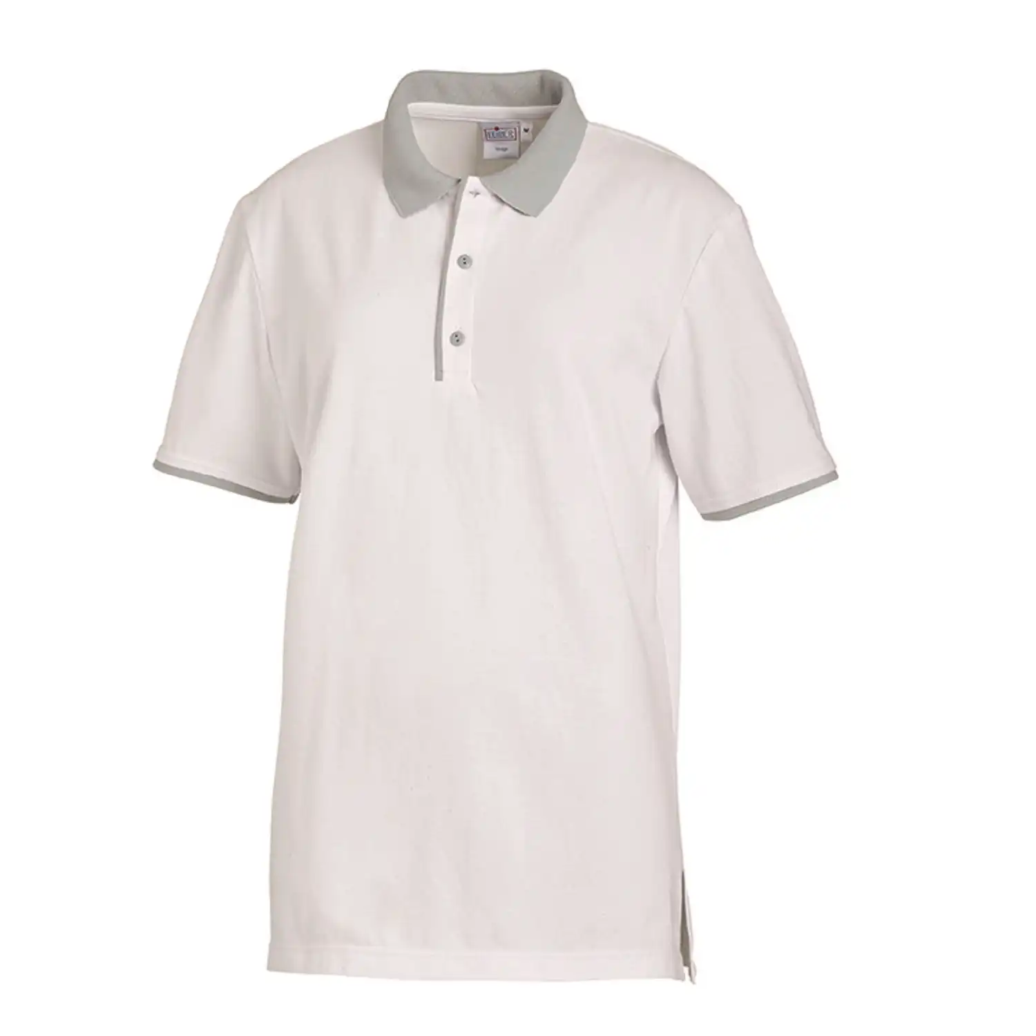 Unisex-Polo 1/2 Arm "08/2742" in weiß/silber, XS - Bild 1