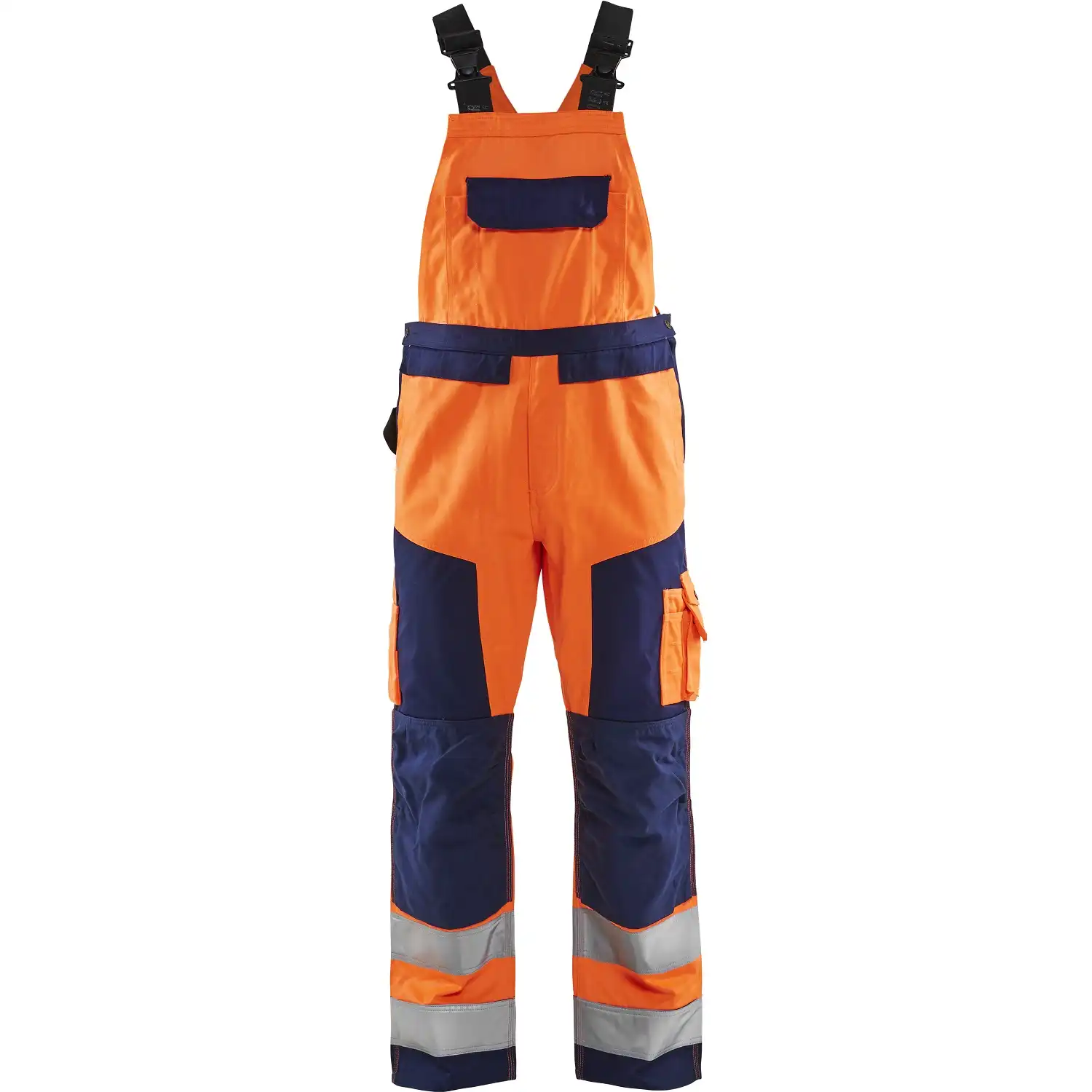 Warnschutz Latzhose "2660" in orange/marine, C60 - Thumbnail 1