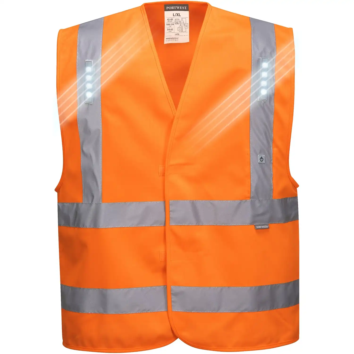 LED-Warnweste "VEGA" Kl. 2 in Orange, L/XL - Thumbnail 1