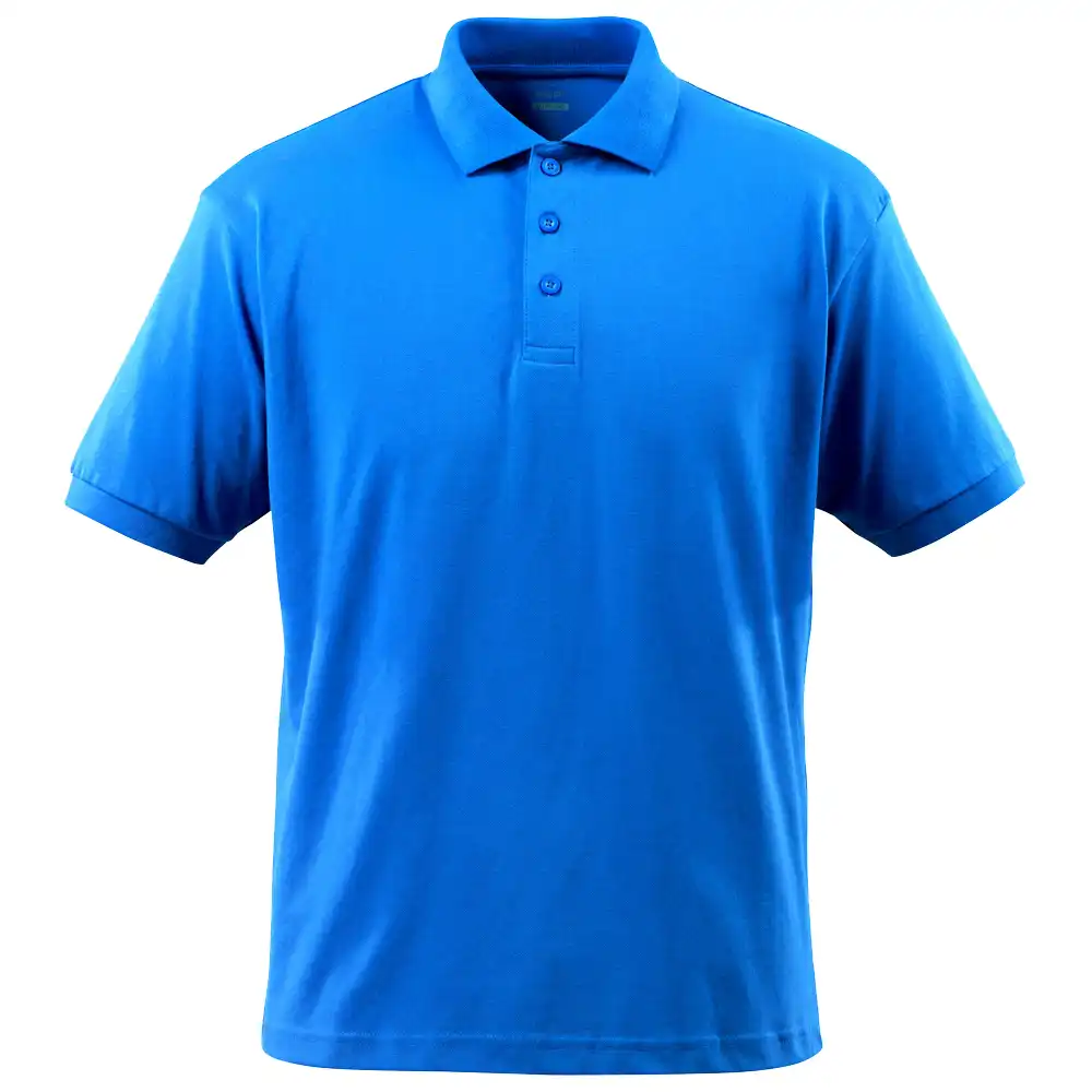 Polo-Shirt "BANDOL" Crossover in azurblau, L - Bild 1