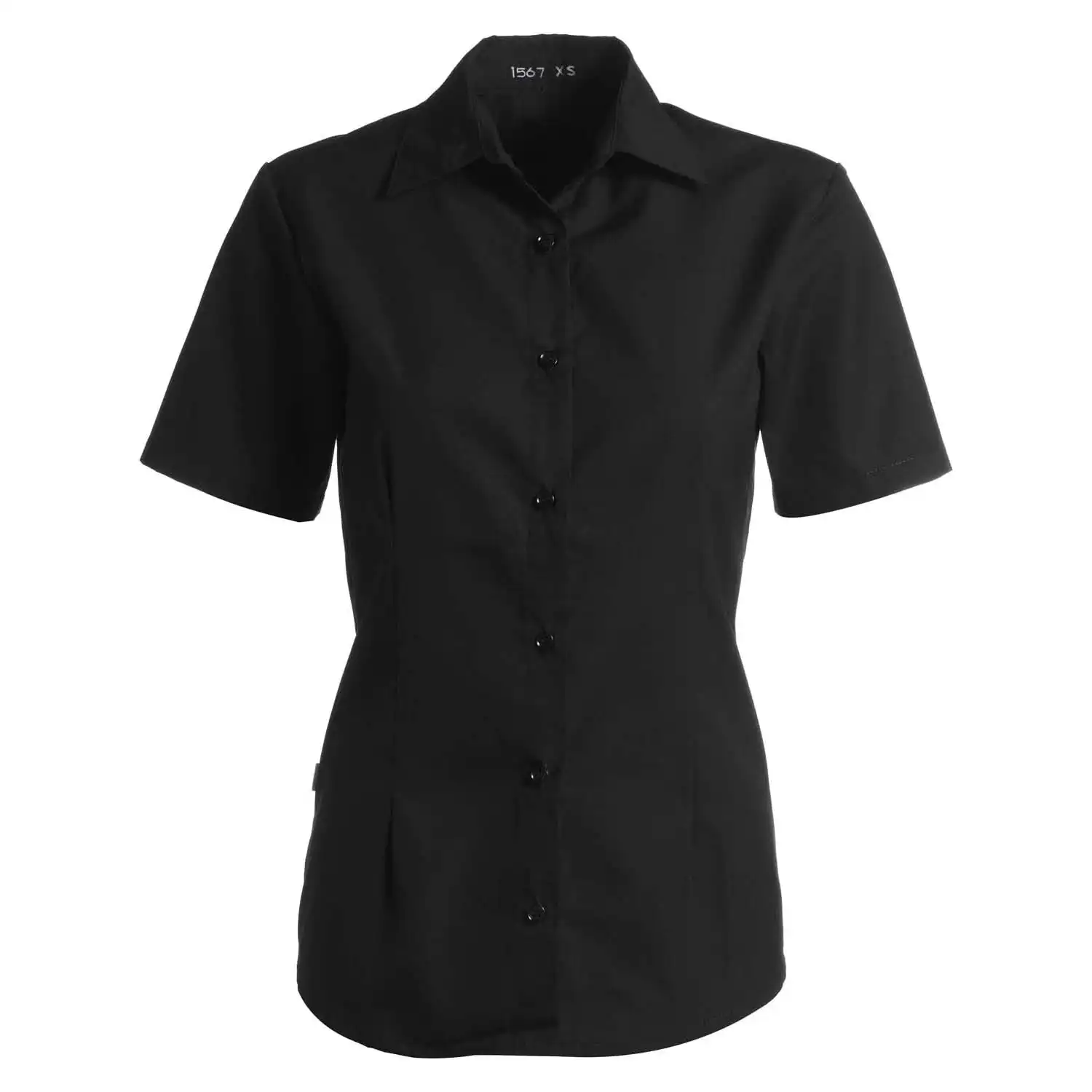 Damen Bluse kurzarm "1567" in schwarz, L - Bild 1