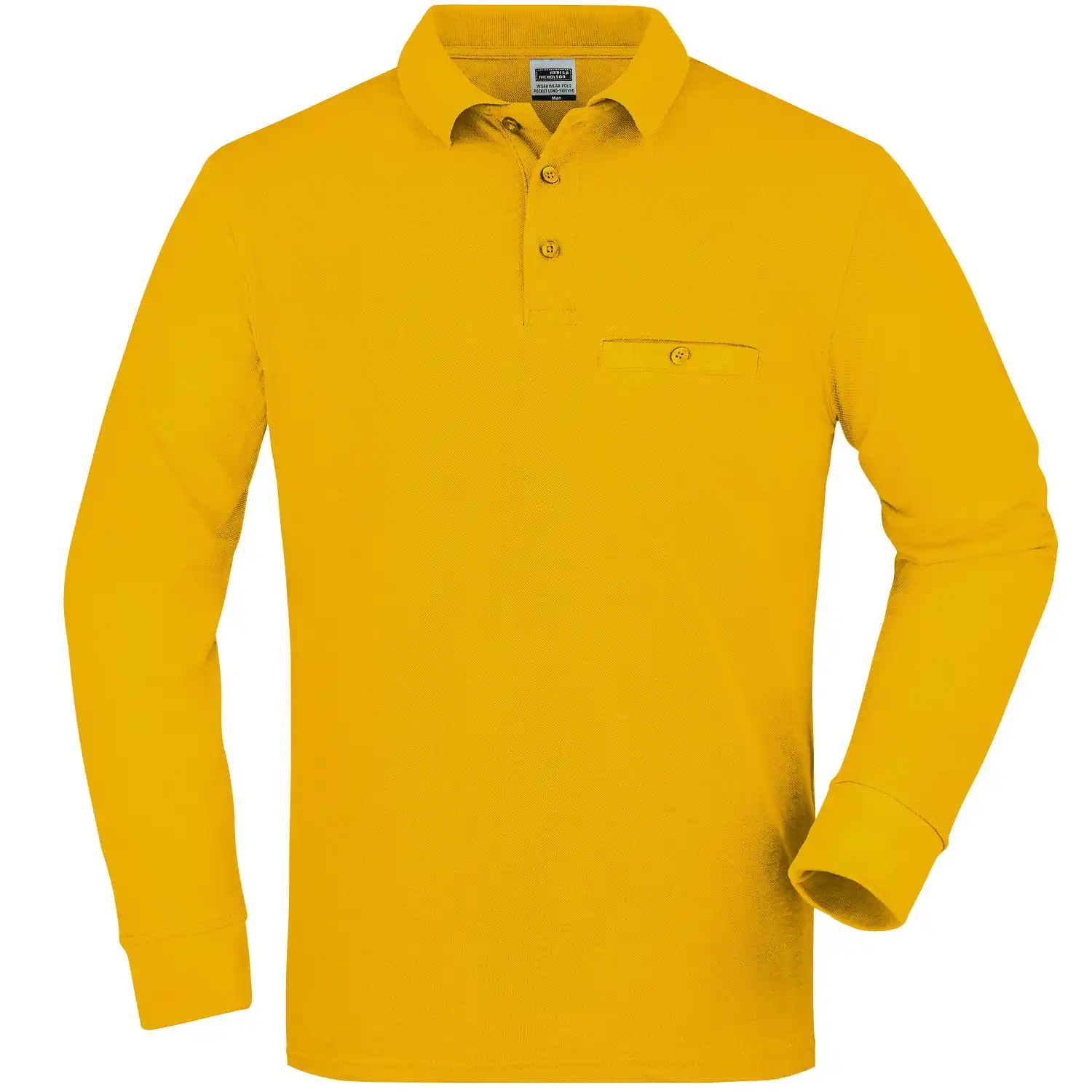 Pocket Langarm Polo-Shirt "JN866" in gelb, L - Bild 1