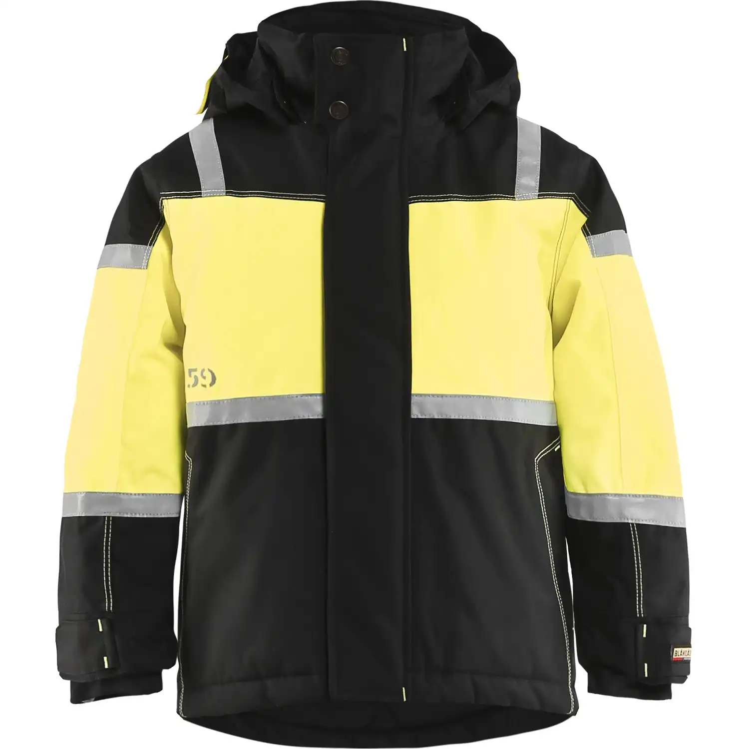 Kinder Winterjacke "4858" schwarz/gelb in 152 - Thumbnail 1