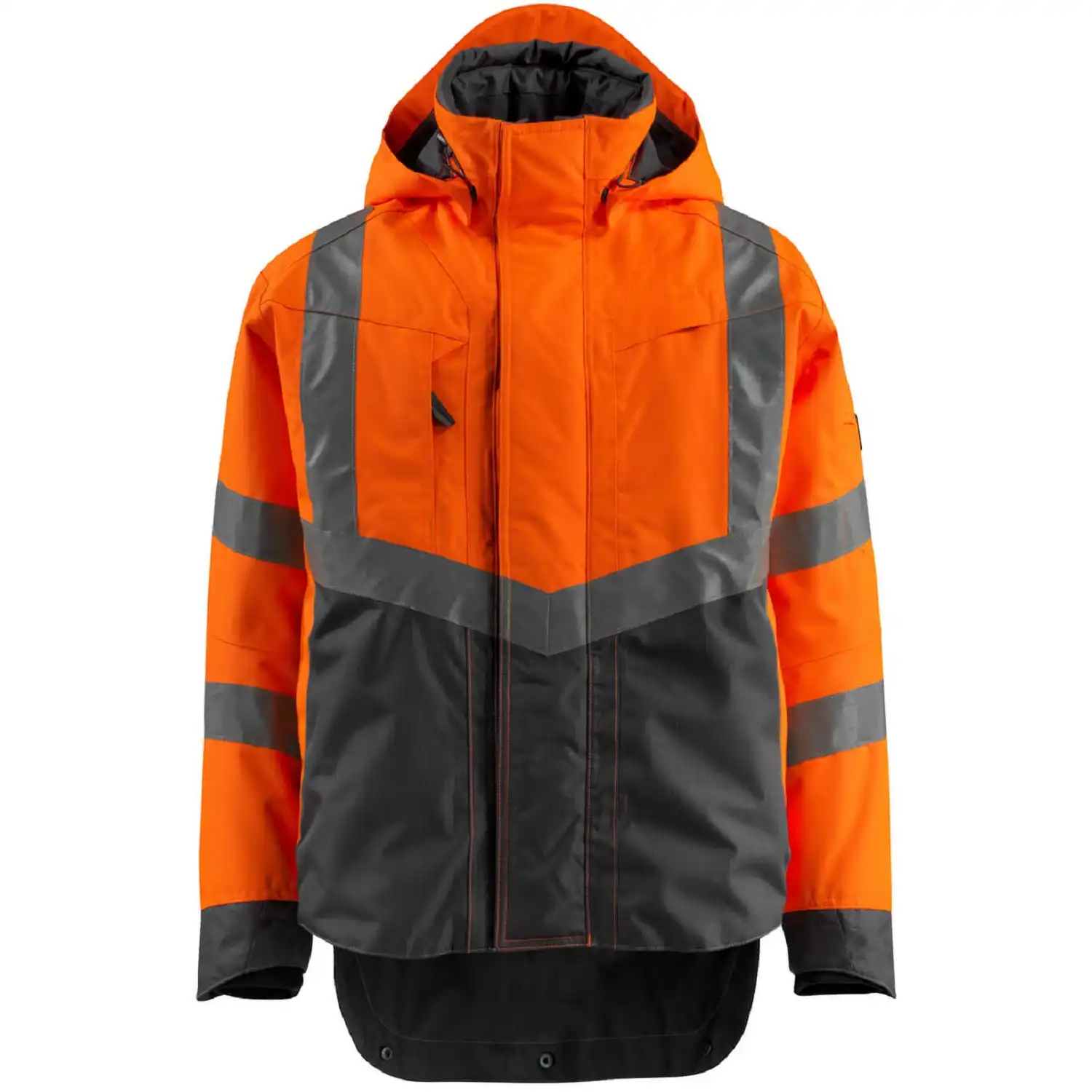 Warnschutz Hardshell-Regenjacke "HARLOW" Safe Supreme zweifarbig in warnorange/anthrazit, XXL - Bild 1