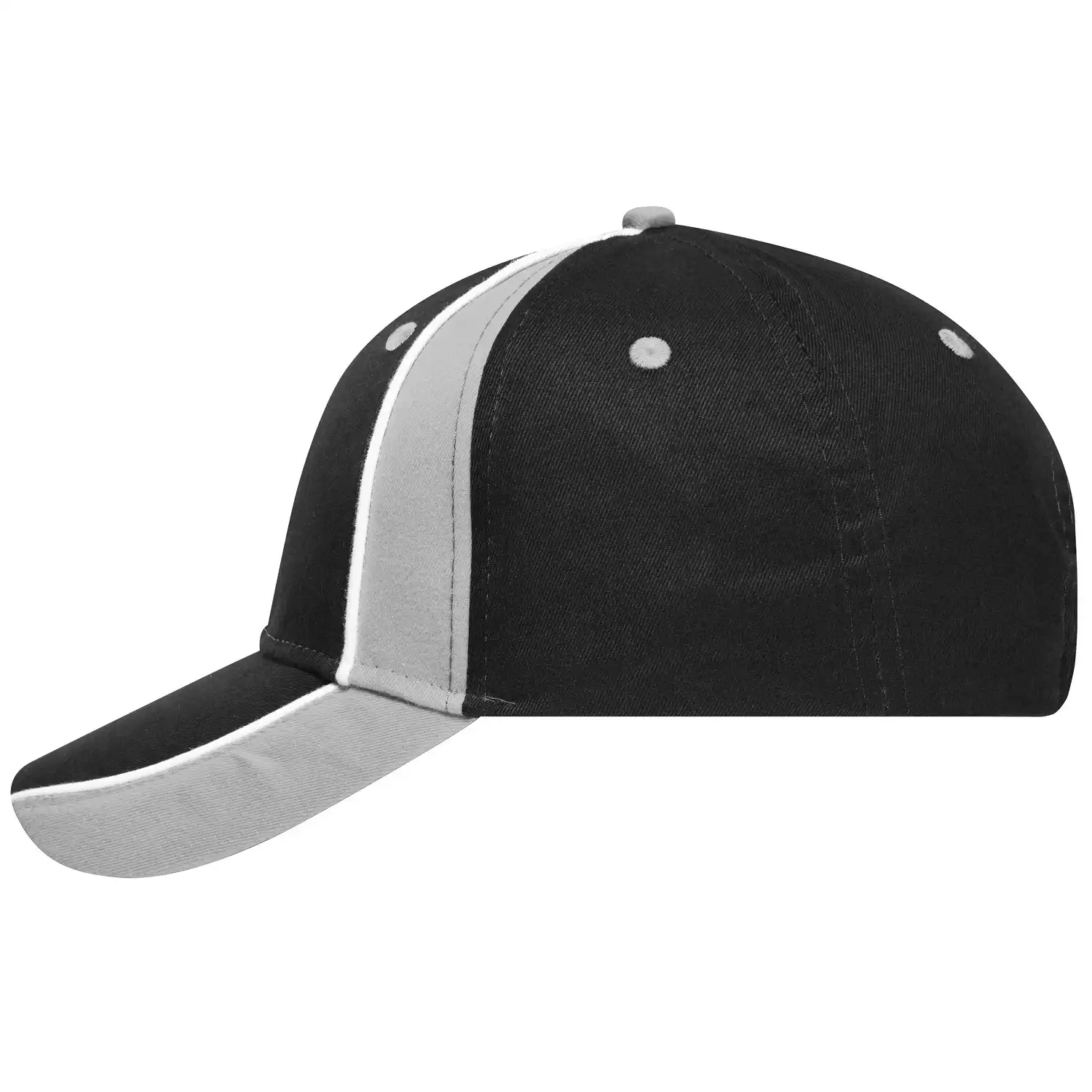 Basecap Club "MB135" 6-Panel in black/light-grey/white - Bild 1