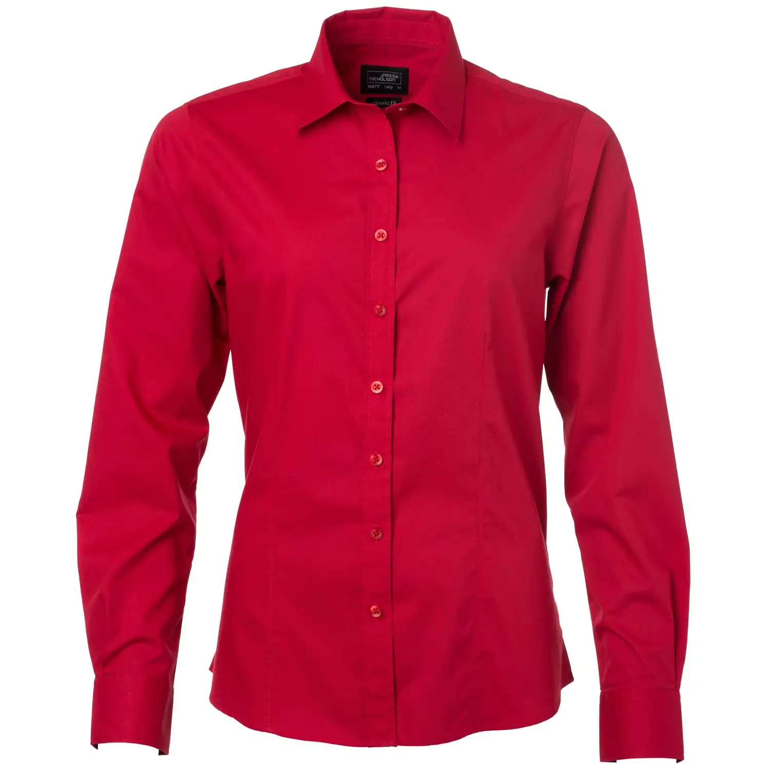 Damen Langarm Bluse "JN677" in red, XL - Bild 1