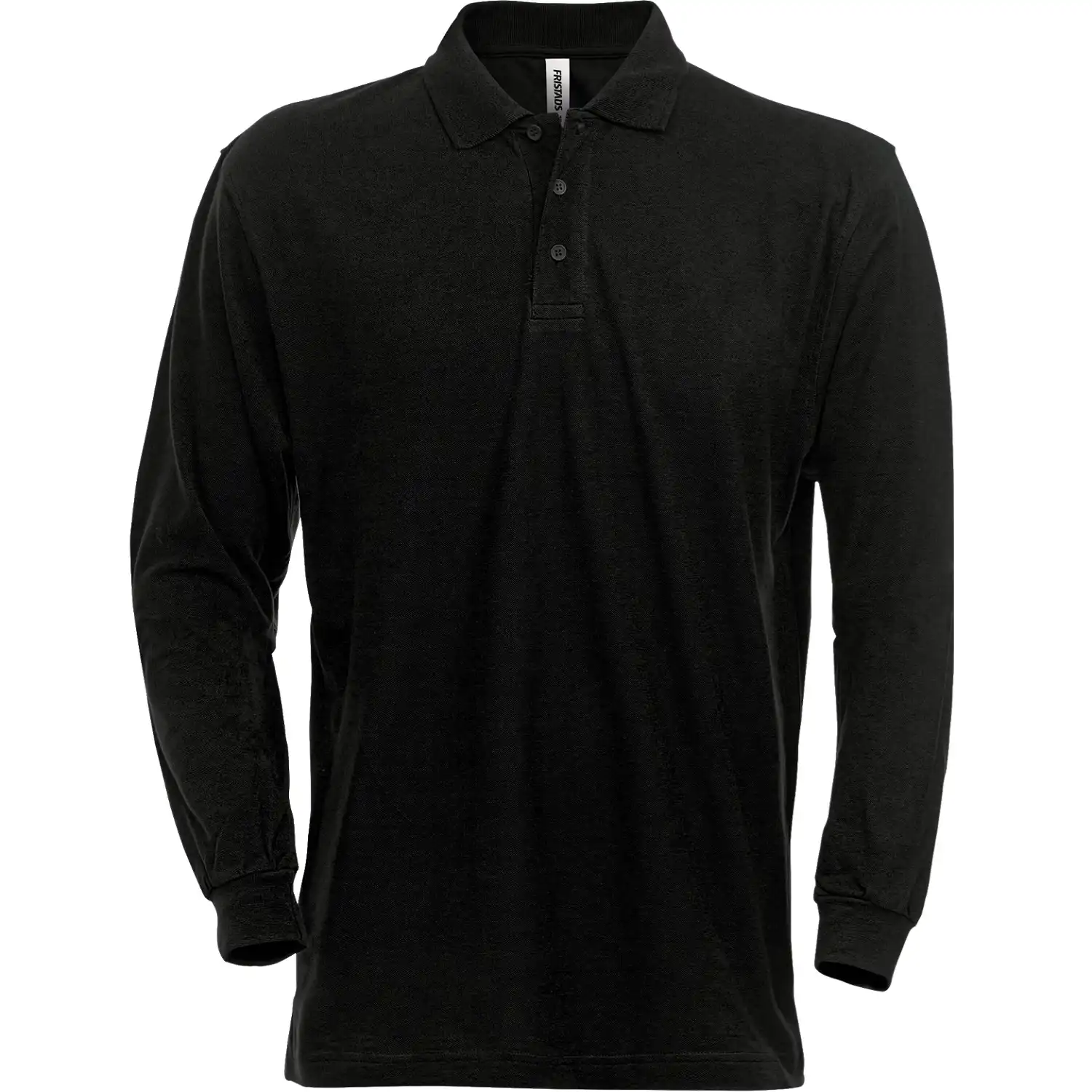 Langarm Polo-Shirt "1722 PIQ" in schwarz, L - Bild 1