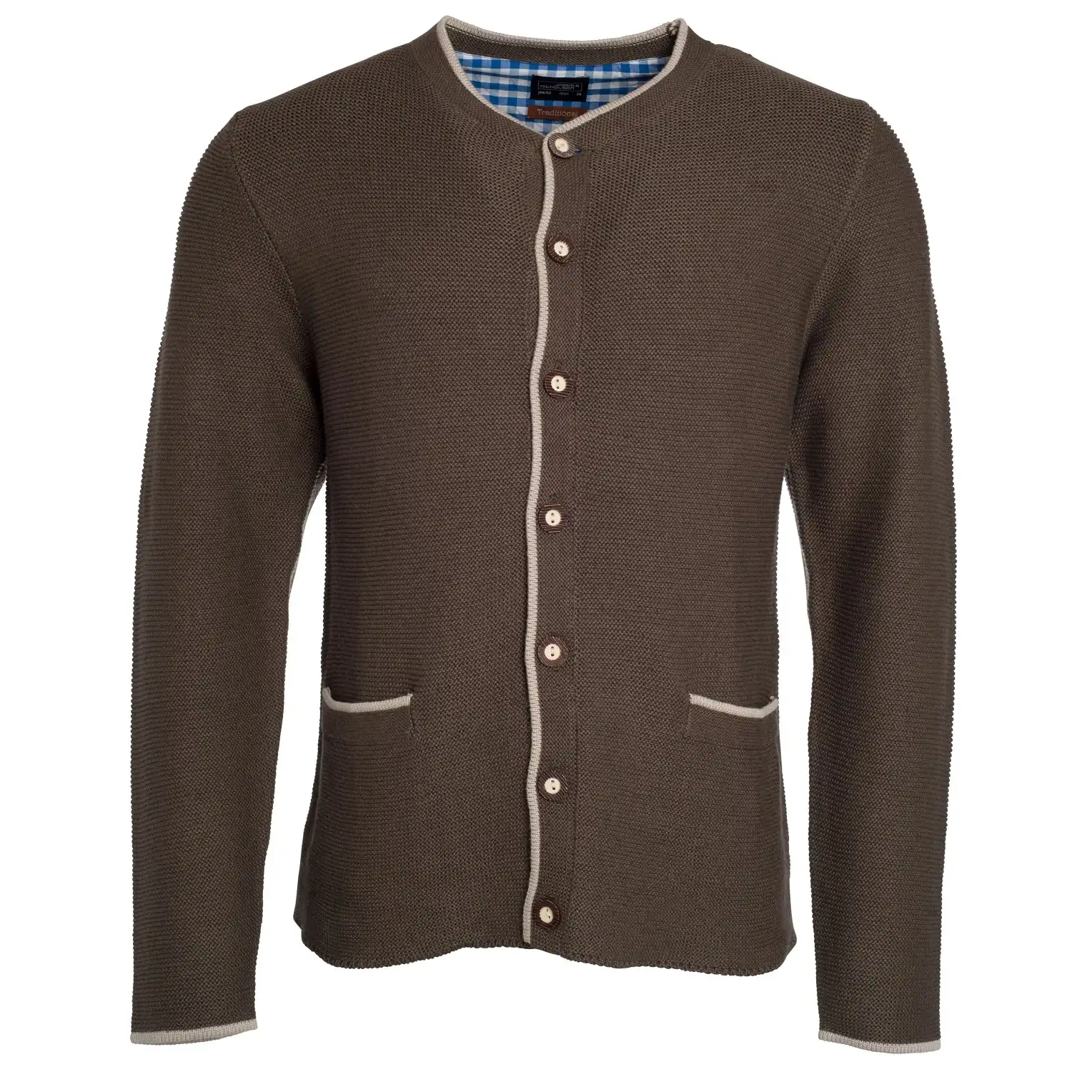 Strickjacke "JN640" - Daiber in brown-melange/beige/royal, M - Bild 1