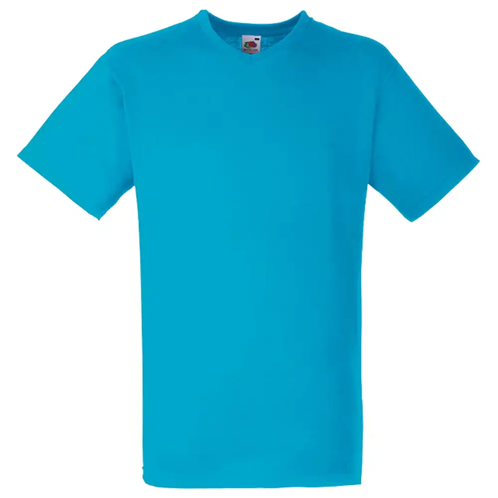 T-Shirt "F270" V-Ausschnitt Valueweight in azure blue, M - Bild 1