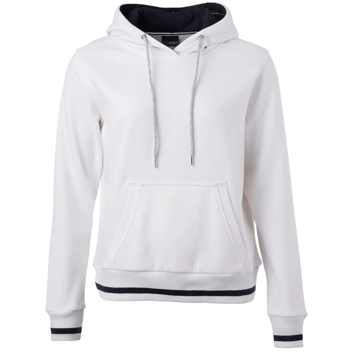 Damen Kapuzen-Sweatshirt "JN777" in white/navy, L - Bild 1