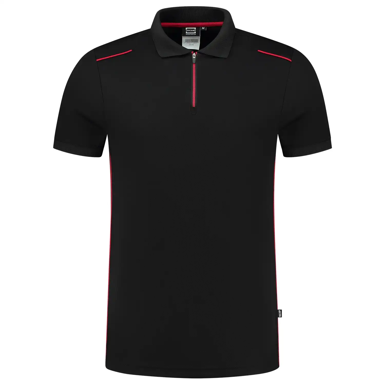 Polo-Shirt "202703" Accent in black/red, S - Thumbnail 1