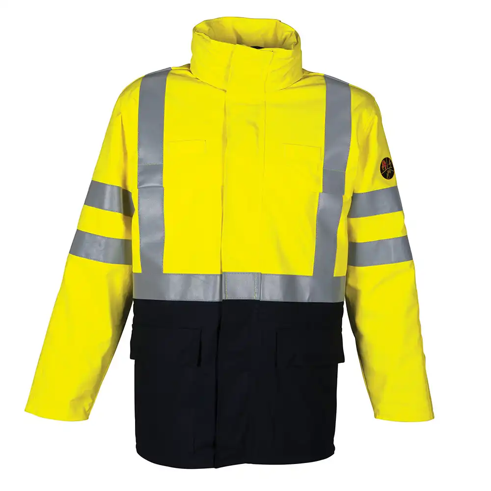 Multinorm-Warnschutzparka "MULTI PROTECTOR" 40001 320g/m² marine/fluorgelb in S - Bild 1