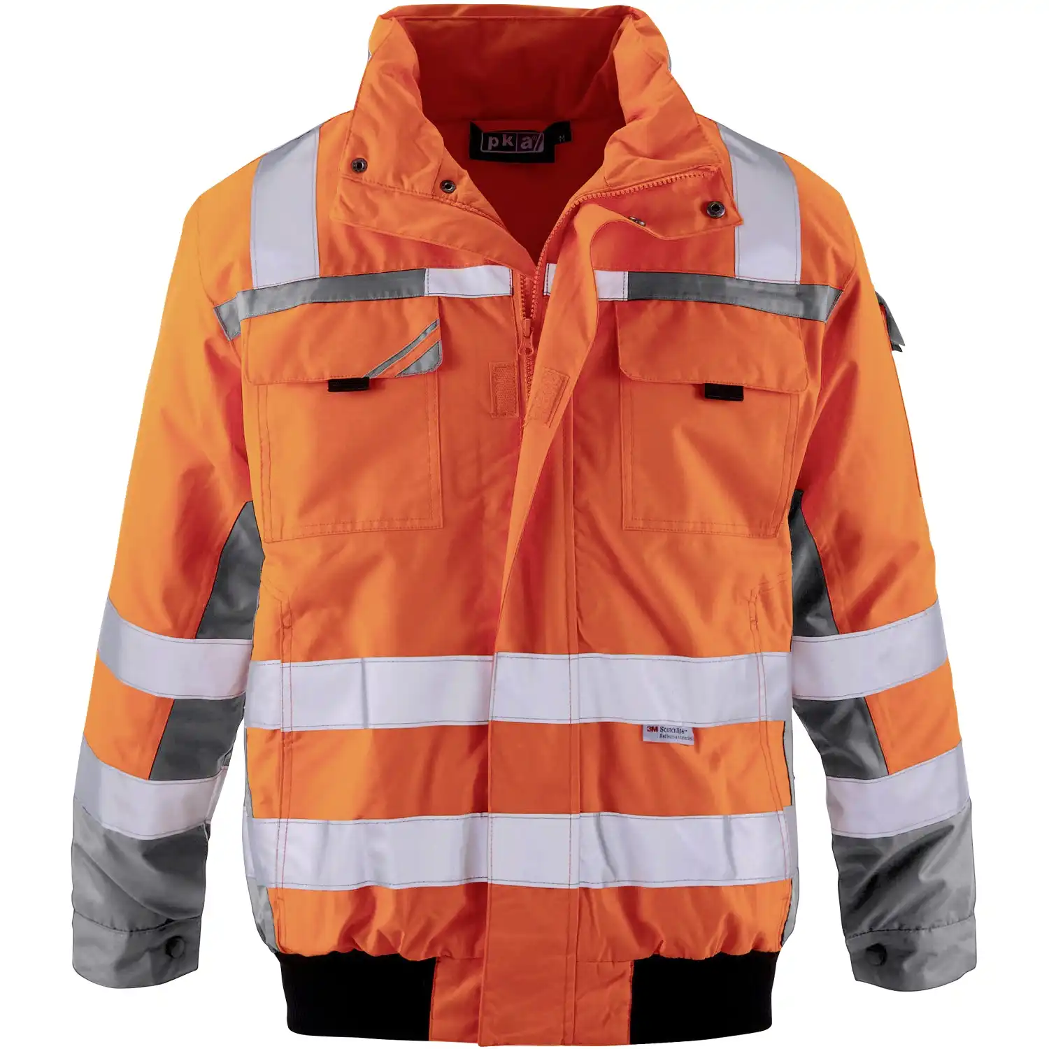 Warnschutz-Pilotenjacke Klasse 3 in orange/grau, XL - Thumbnail 1