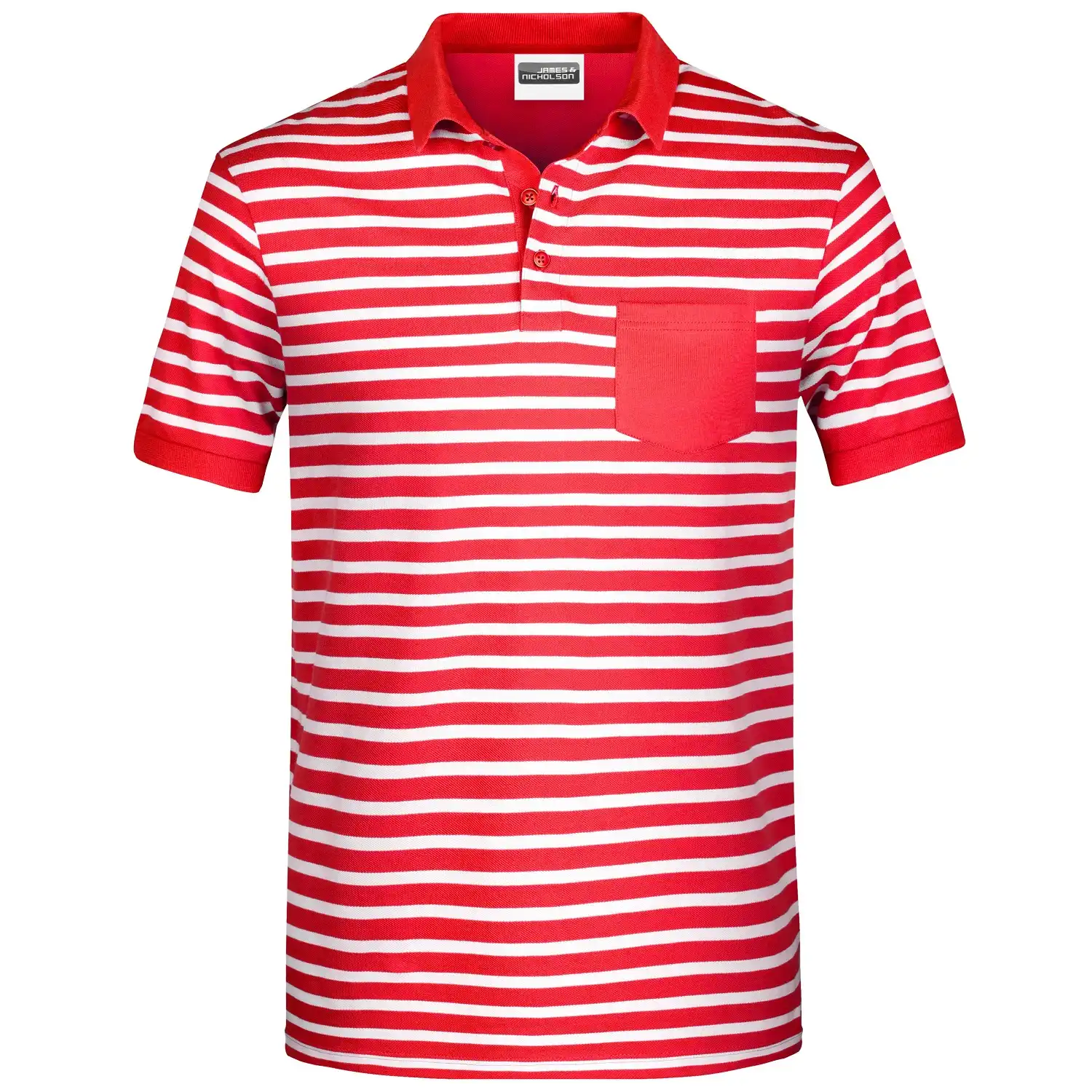 Polo-Shirt Striped "8030" in red/white, 3XL - Bild 1
