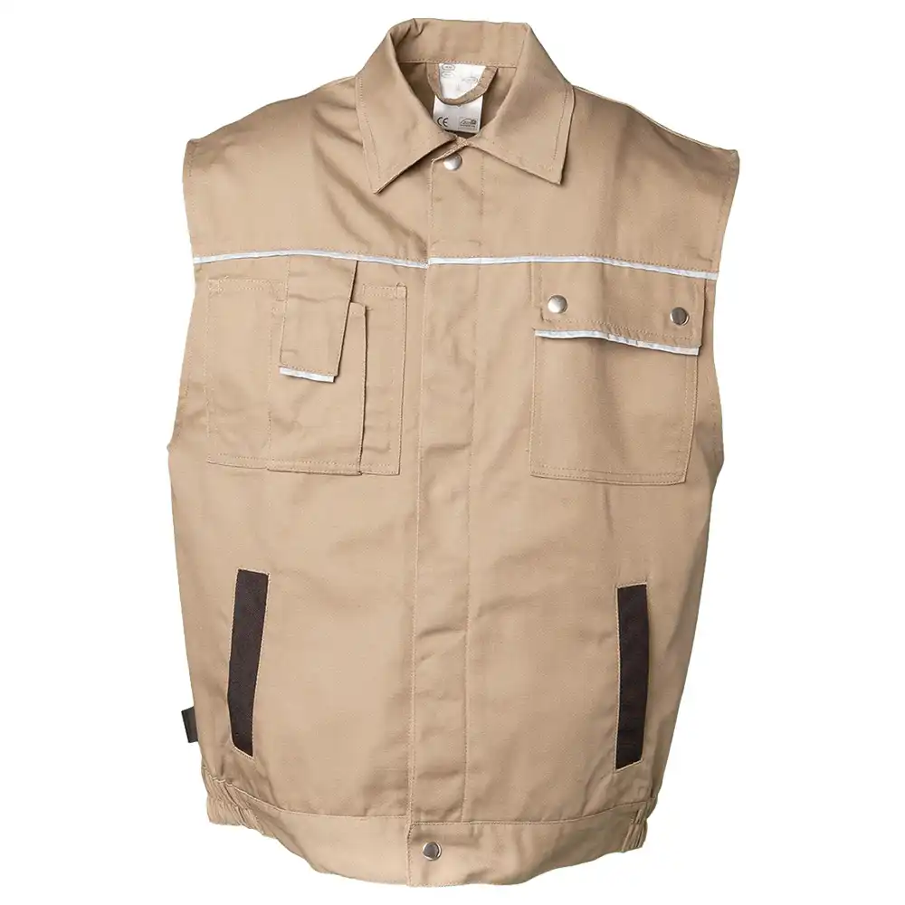 Arbeitsweste "CANVAS 320" in khaki/Schwarz, L - Bild 1