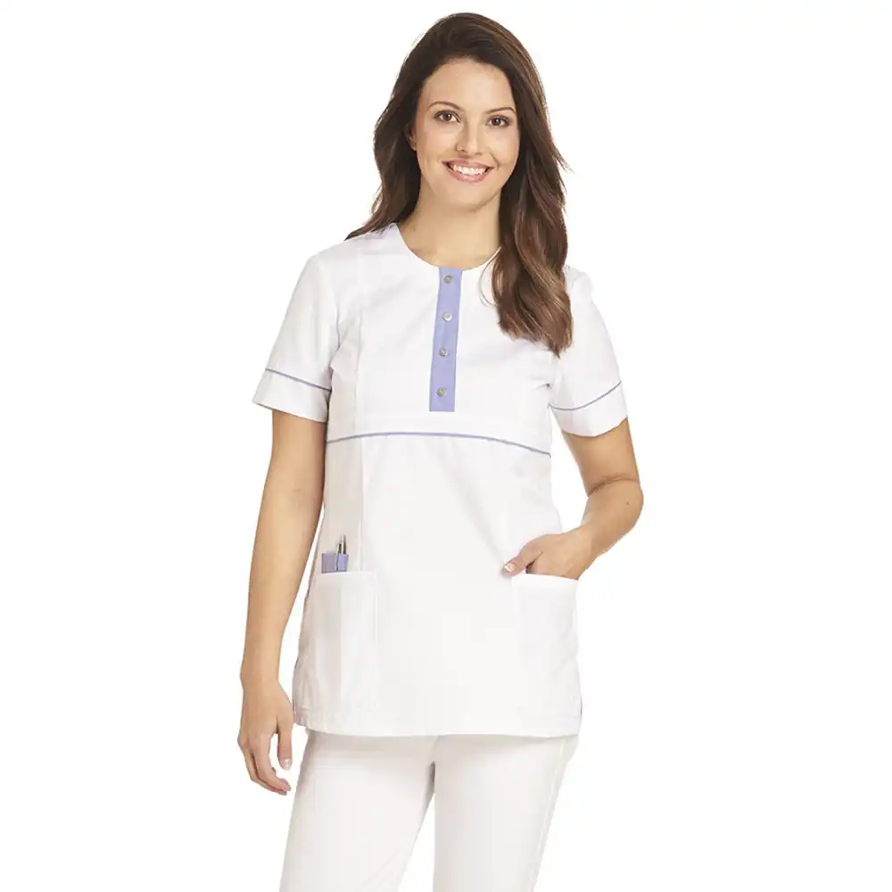 Damen-Schlupfjacke "08/2580" in weiß/hellblau, M - Bild 1