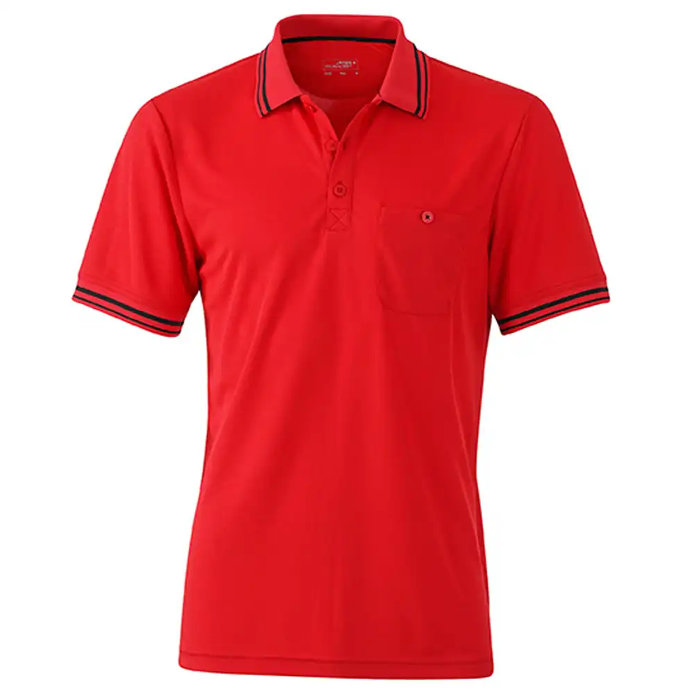 Polo-Shirt "JN702" in red/black, XL - Bild 1