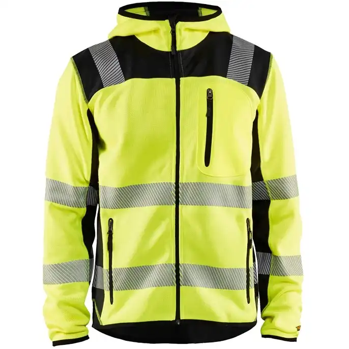 Warnschutz Strickjacke "4923" in gelb/marine, 3XL - Thumbnail 1