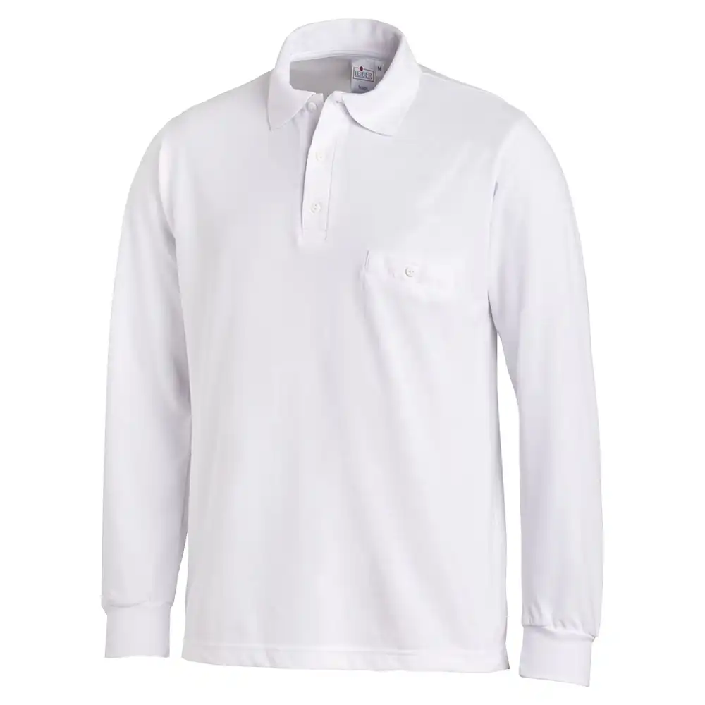 Langarm-Poloshirt "08/841" in M, Weiß - Bild 1
