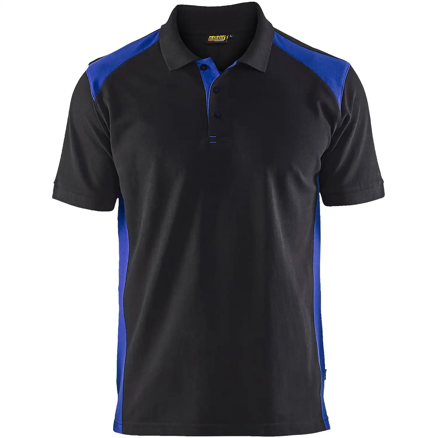 Polo-Shirt "3324" in schwarz/kornblau, L - Bild 1