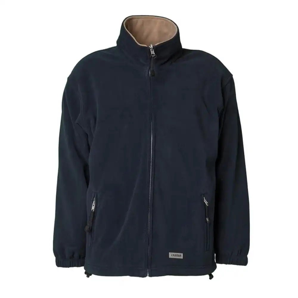 Fleece-Jacke "STREAM" in marine/camel, L - Bild 1
