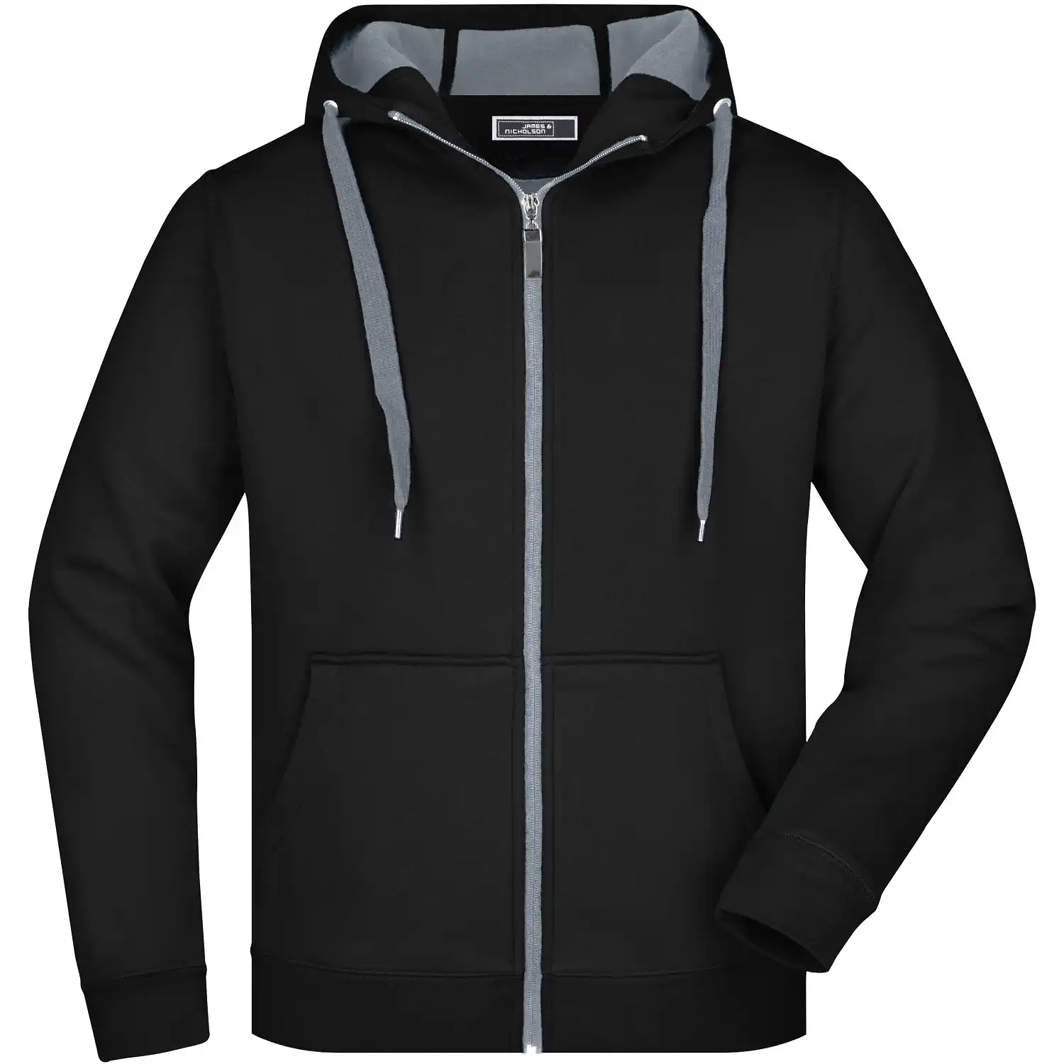 Kapuzen-Sweatjacke Doubleface "JN355" in schwarz, XXL - Bild 1