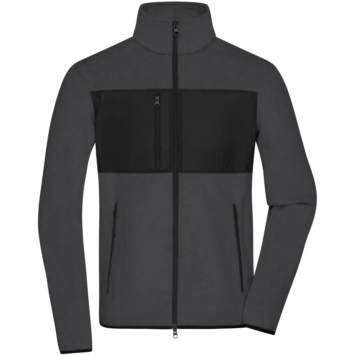 Fleecejacke "JN1312" in dark-melange/black, S - Thumbnail 1