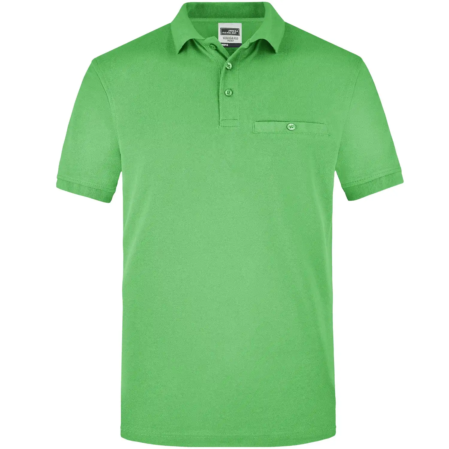 Pocket Polo-Shirt "JN846" in lime-green, 4XL - Bild 1