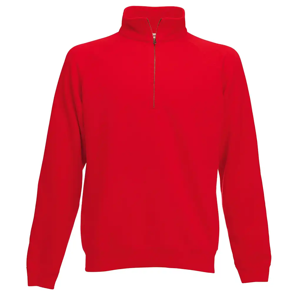 Zip-Sweatshirt "F382" Premium Raglan in Rot, L - Bild 1