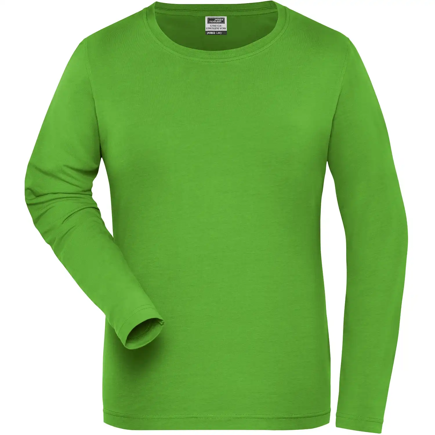 Damen Bio Stretch Langarmshirt "JN1803" UV-Schutz in lime-green, XL - Bild 1