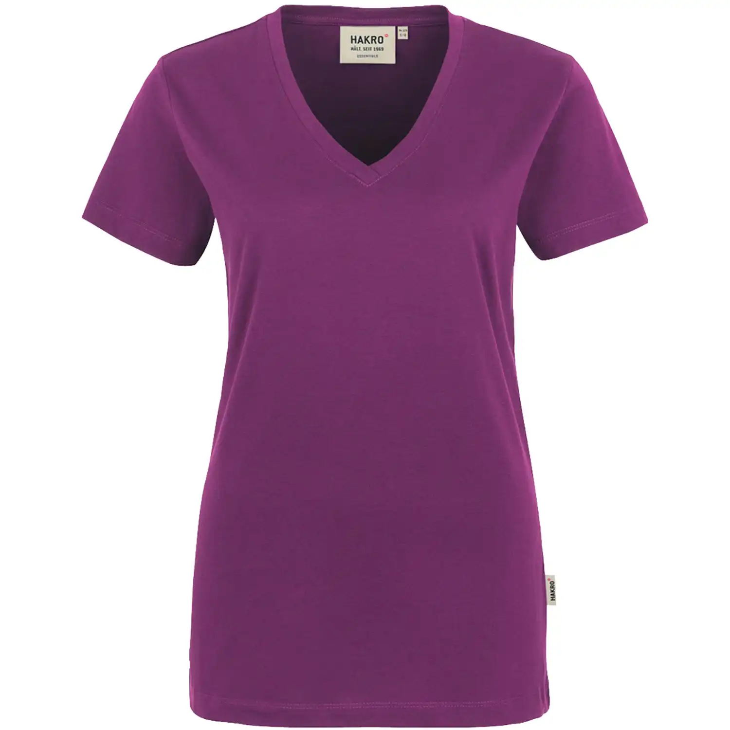 Damen T-Shirt "Classic" V-Ausschnitt 126 in aubergine, M - Bild 1