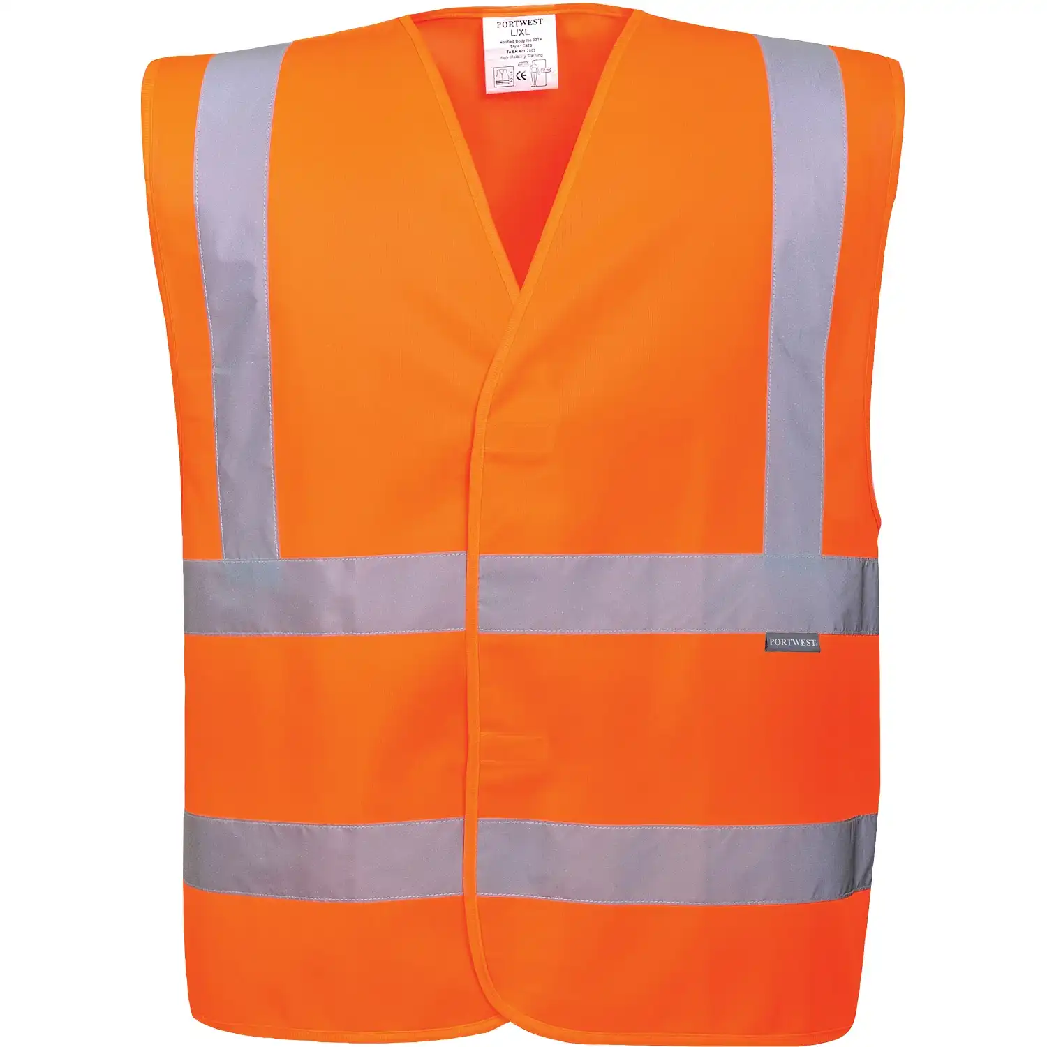 Warnweste 100% Polyester "C470" Kl. 2 in Orange, L/XL - Bild 1