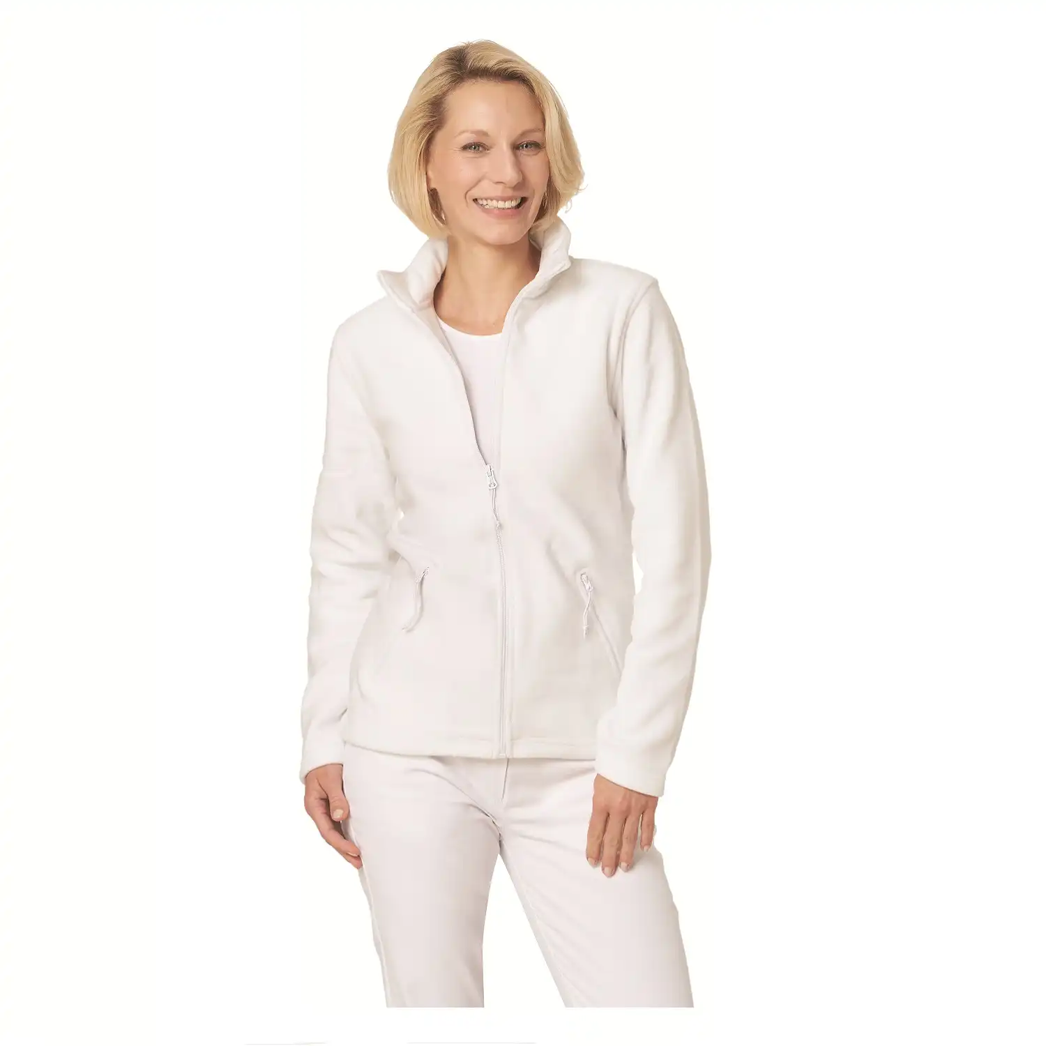 Damen-Fleecejacke "08/2662" in L, Weiß - Bild 1