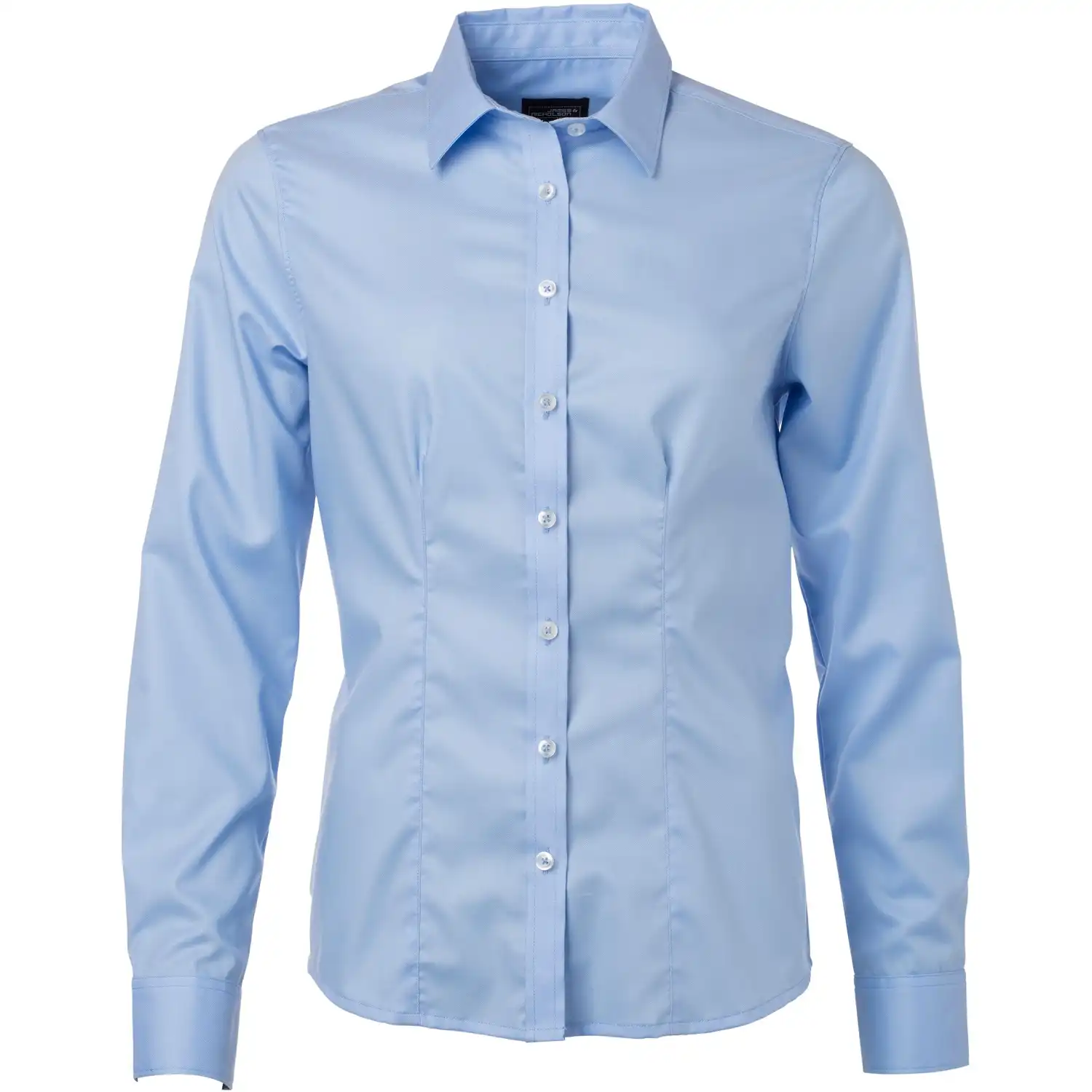 Damen Bluse Micro-Twill langarm "JN681" in light-blue, 3XL - Bild 1