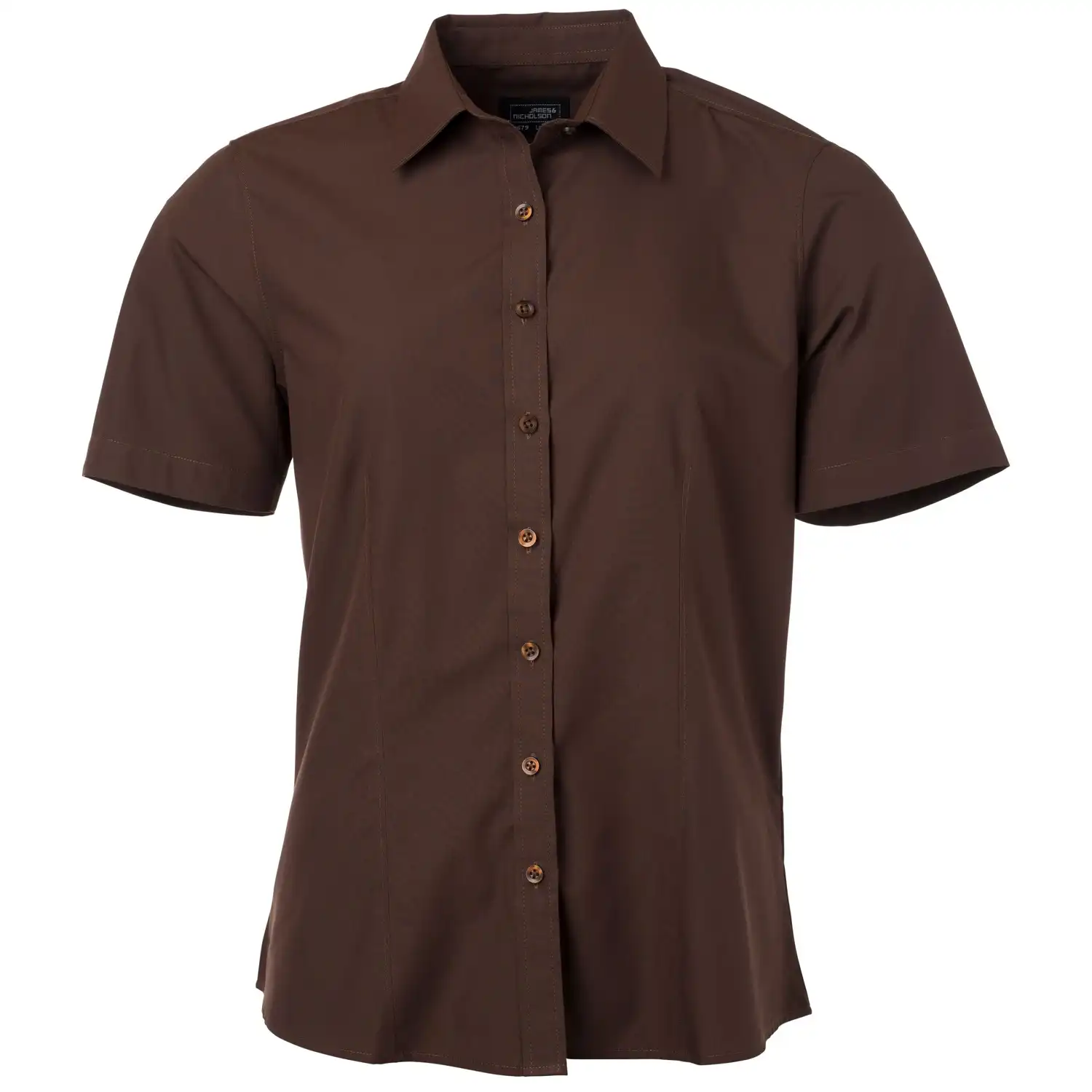 Damen Kurzarm Bluse "JN679" in brown, L - Bild 1
