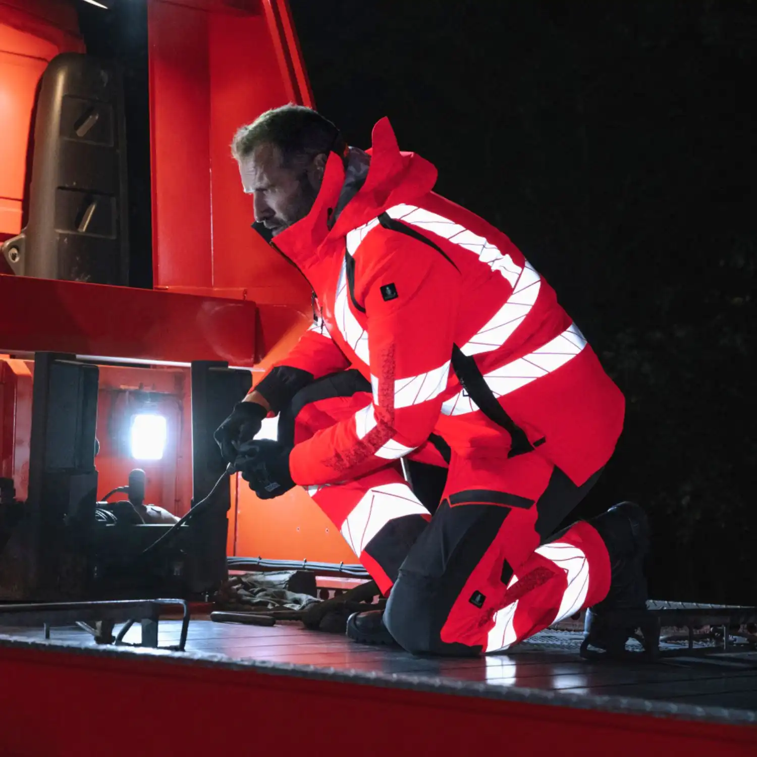 Warnschutz Winterjacke "ACCELERATE SAFE" in rot/dunkelanthrazit, L - Thumbnail 5