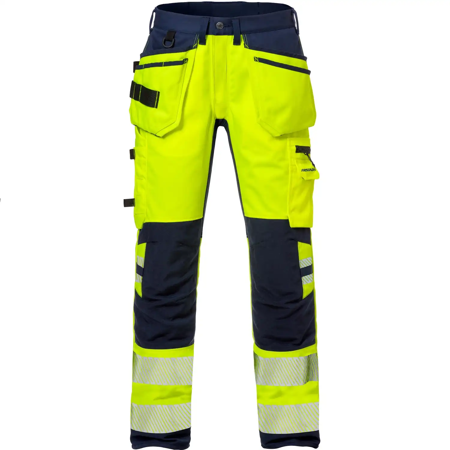 Warnschutz Stretch Handwerkerhose "2707 PLU" Stiby Kl. 2 in gelb/marine, C44 - Thumbnail 1