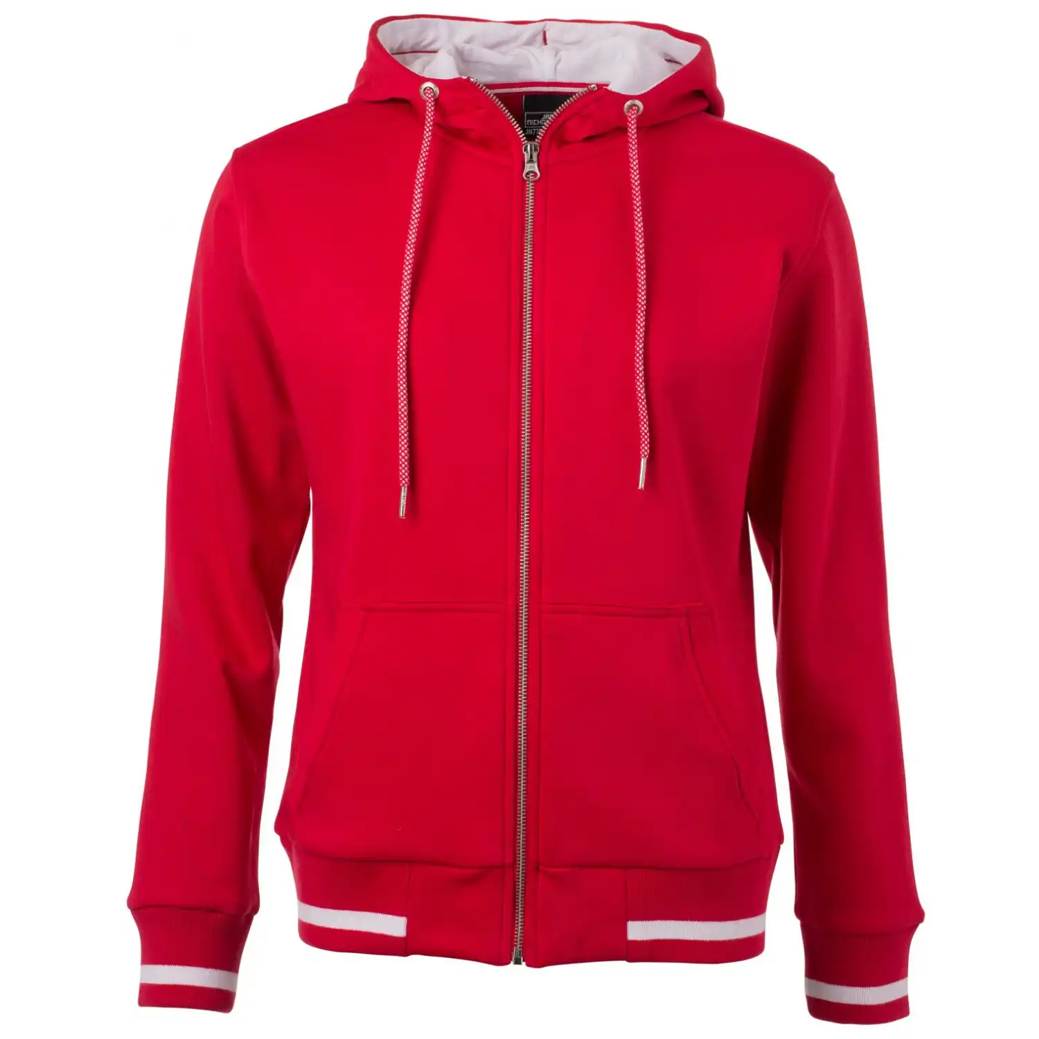 Damen Kapuzen-Sweatjacke "JN775" in red/white, L - Bild 1