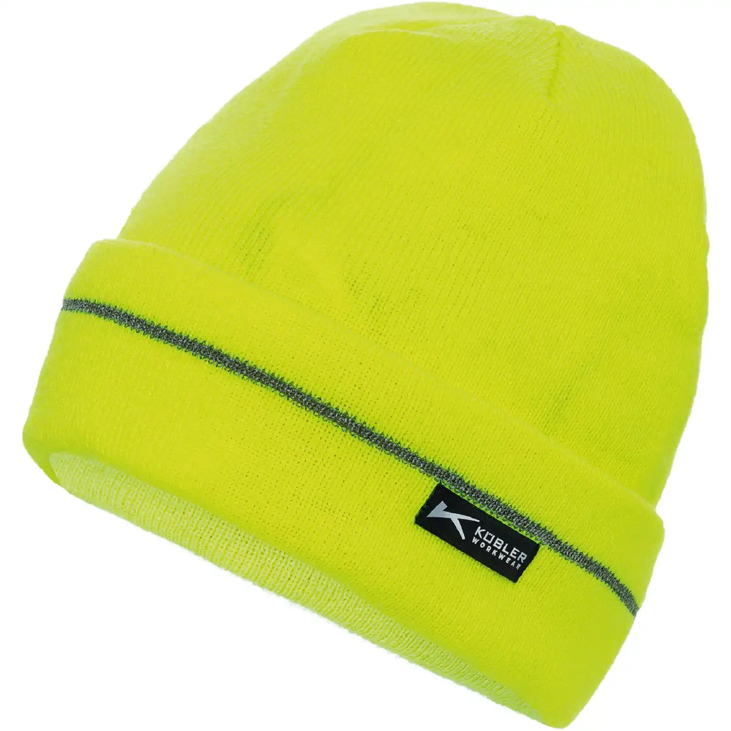 Strickmütze mit Fleece in warngelb - Bild 1