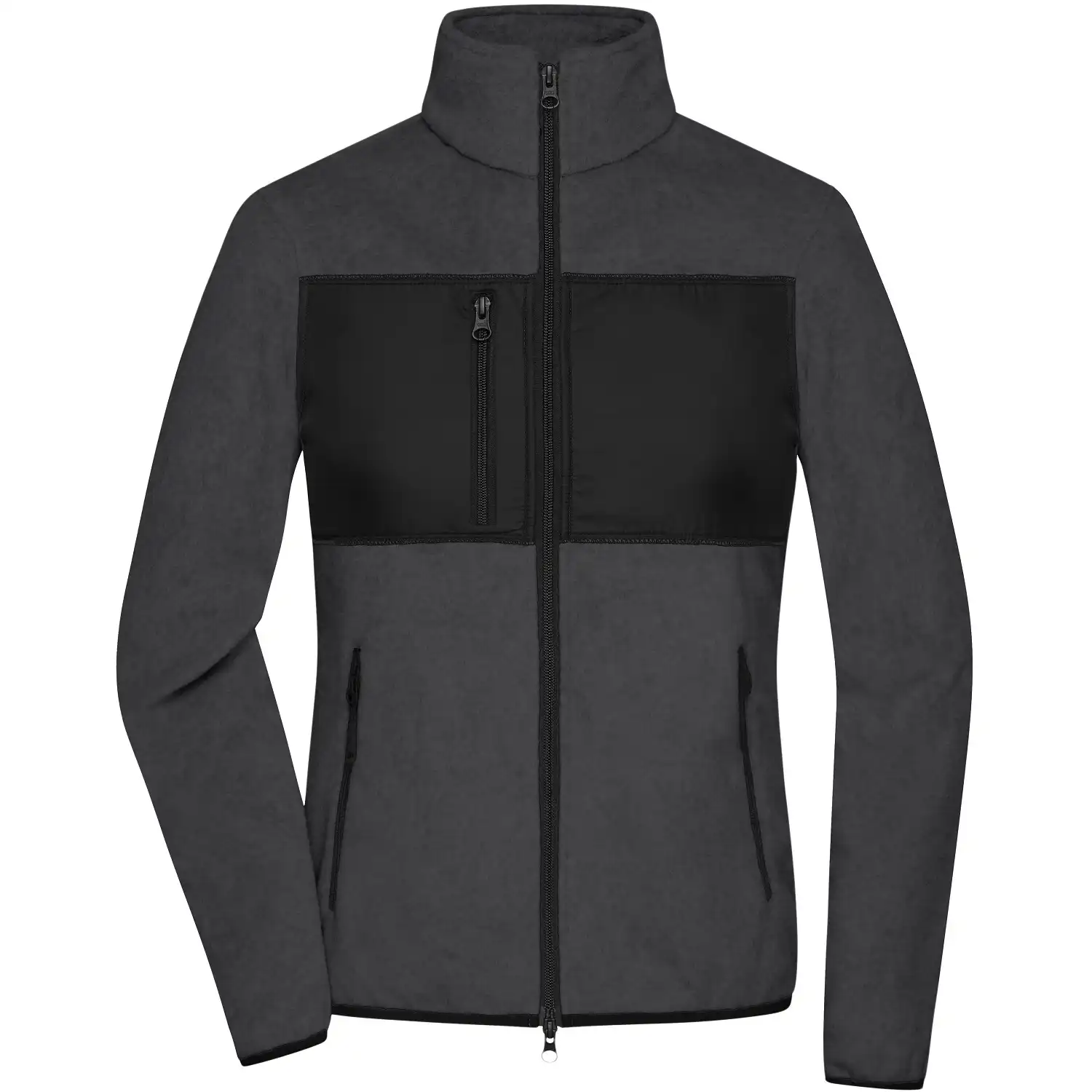Damen Fleecejacke "JN1311" in dark-melange/black, XS - Thumbnail 1