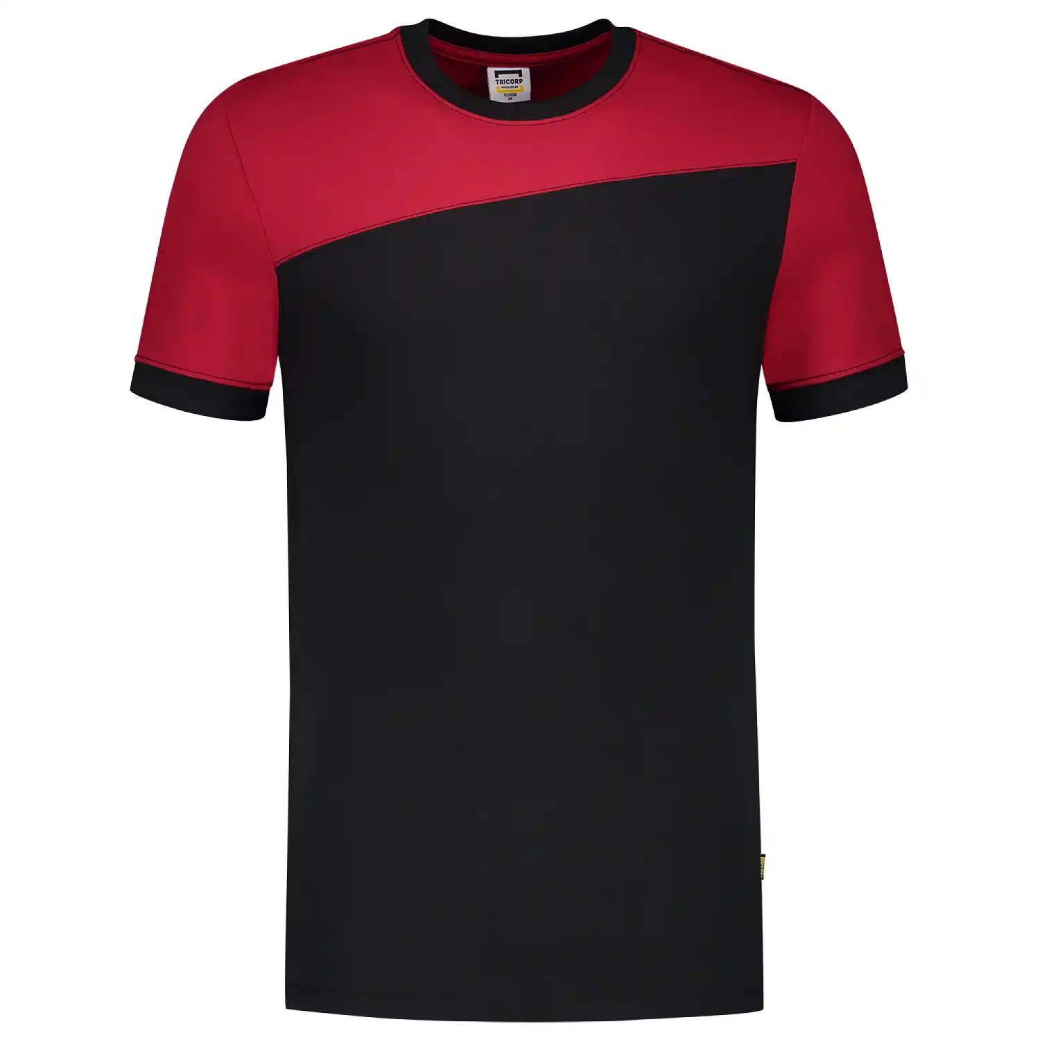 T-Shirt Bicolor "102006" Workwear in black/red, XS - Thumbnail 1