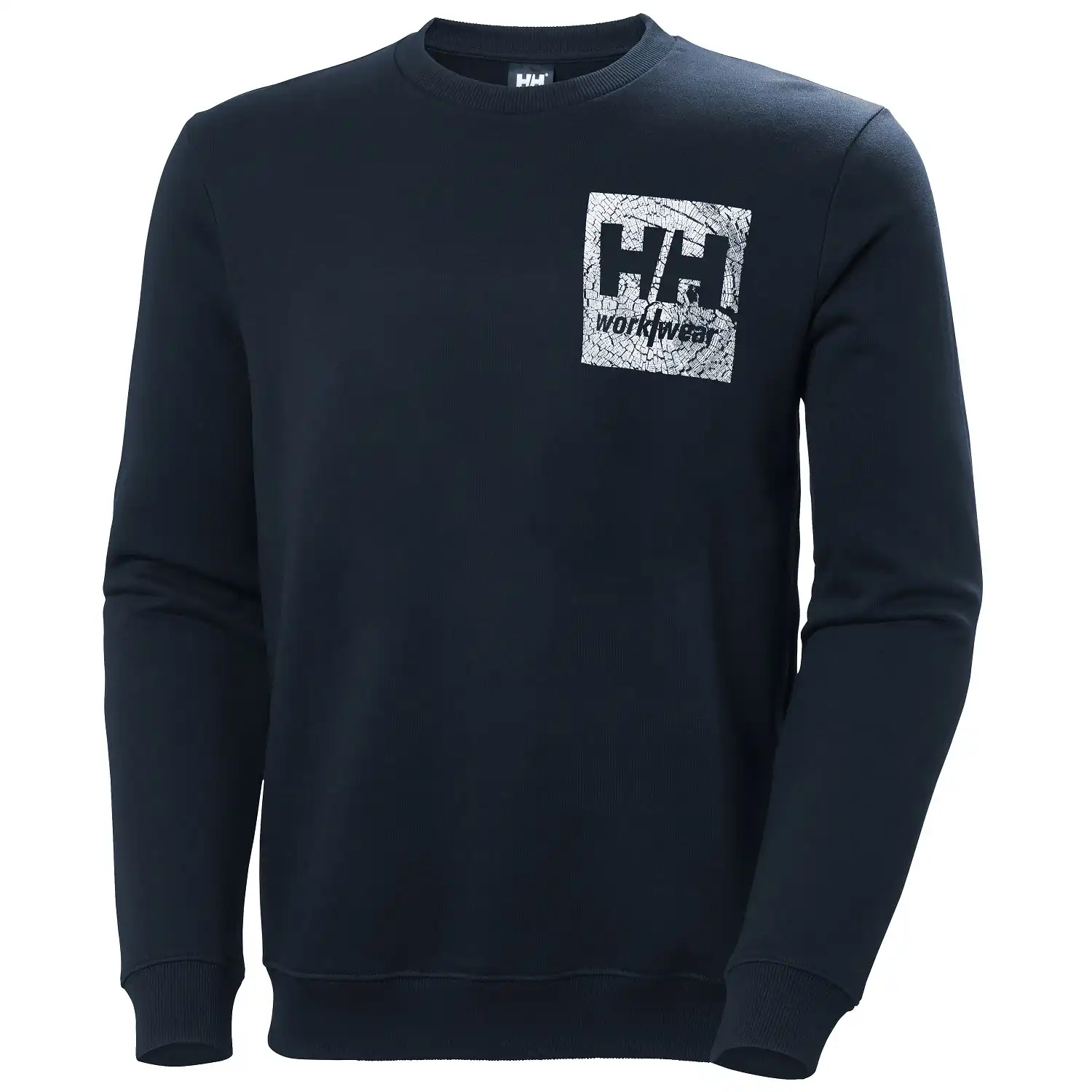 Sweatshirt "GRAPHIC" in marine-meliert, L - Thumbnail 1