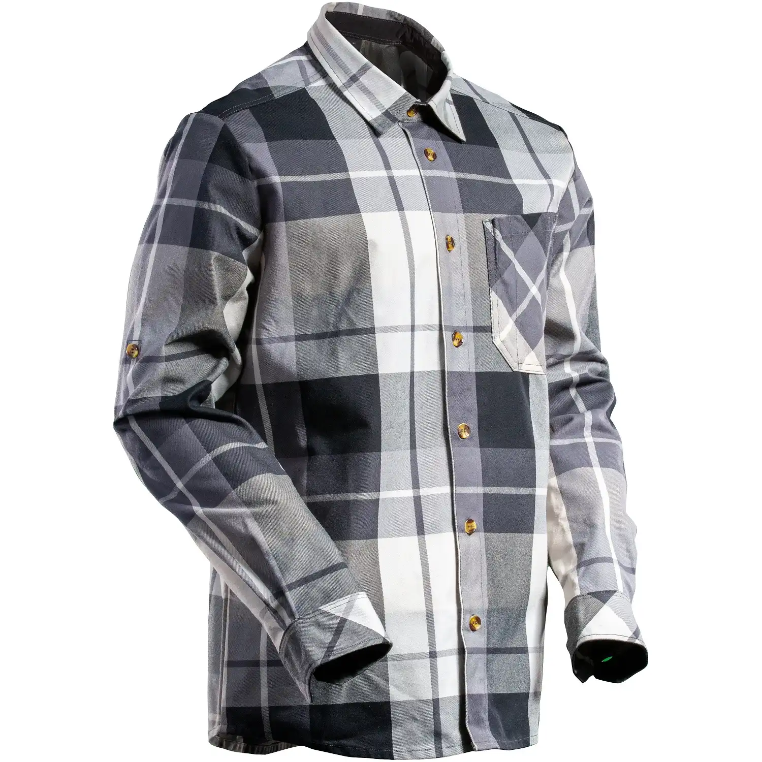 Flanellhemd "22904-446" Customized in anthrazit-kariert, XL - Thumbnail 1
