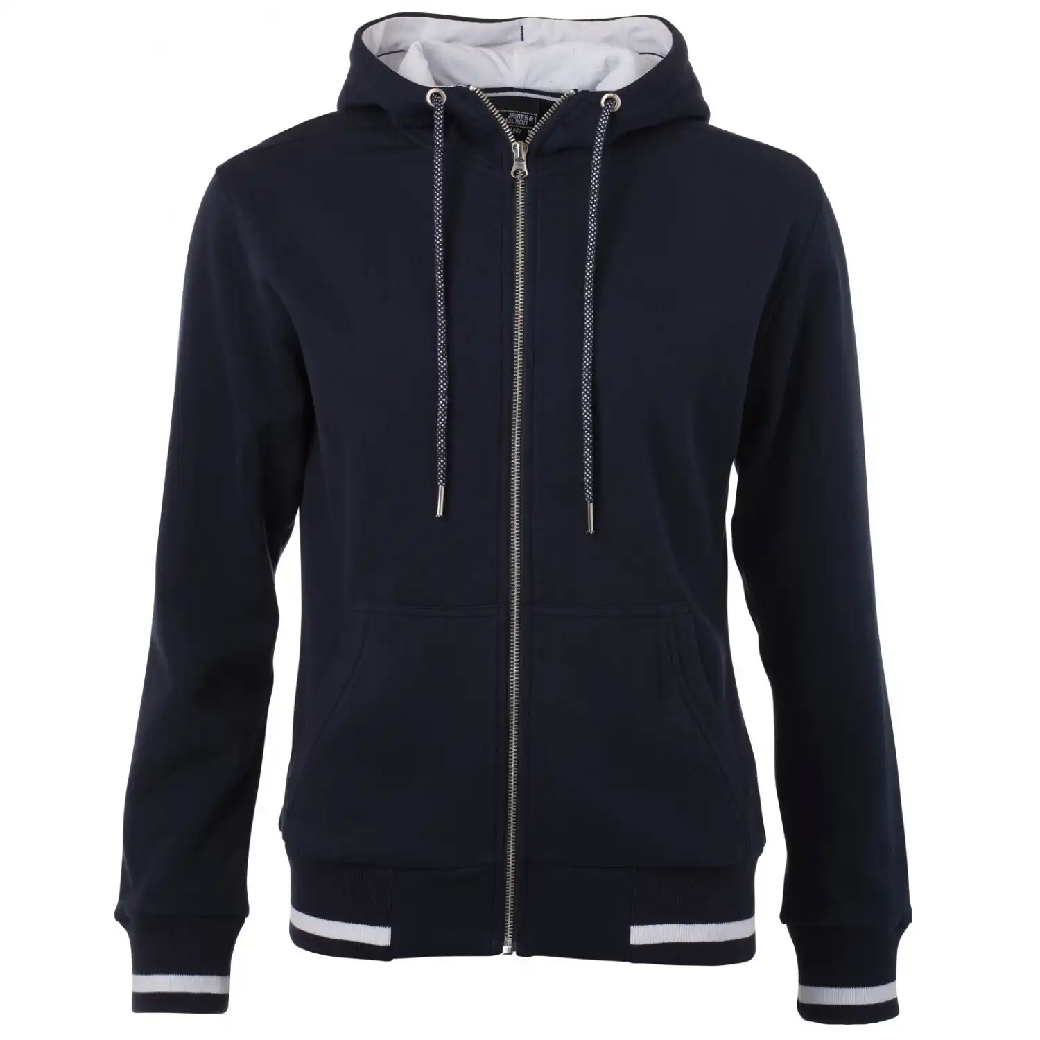 Damen Kapuzen-Sweatjacke "JN775" in navy/white, L - Bild 1